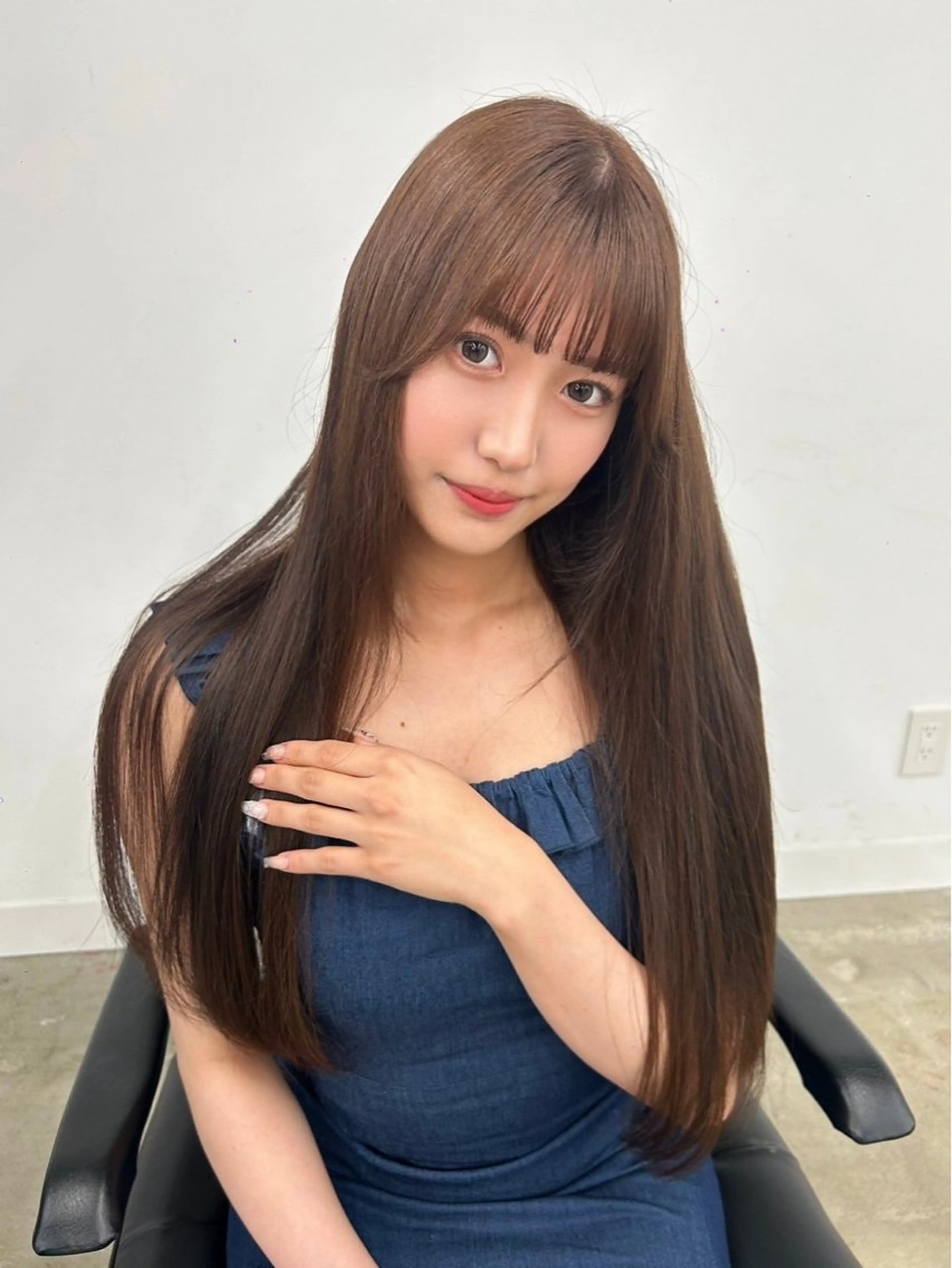 ロング カット 縮毛矯正 渋谷韓国ヘア🇰🇷 SAYAKA🩶ᩚのヘアスタイル