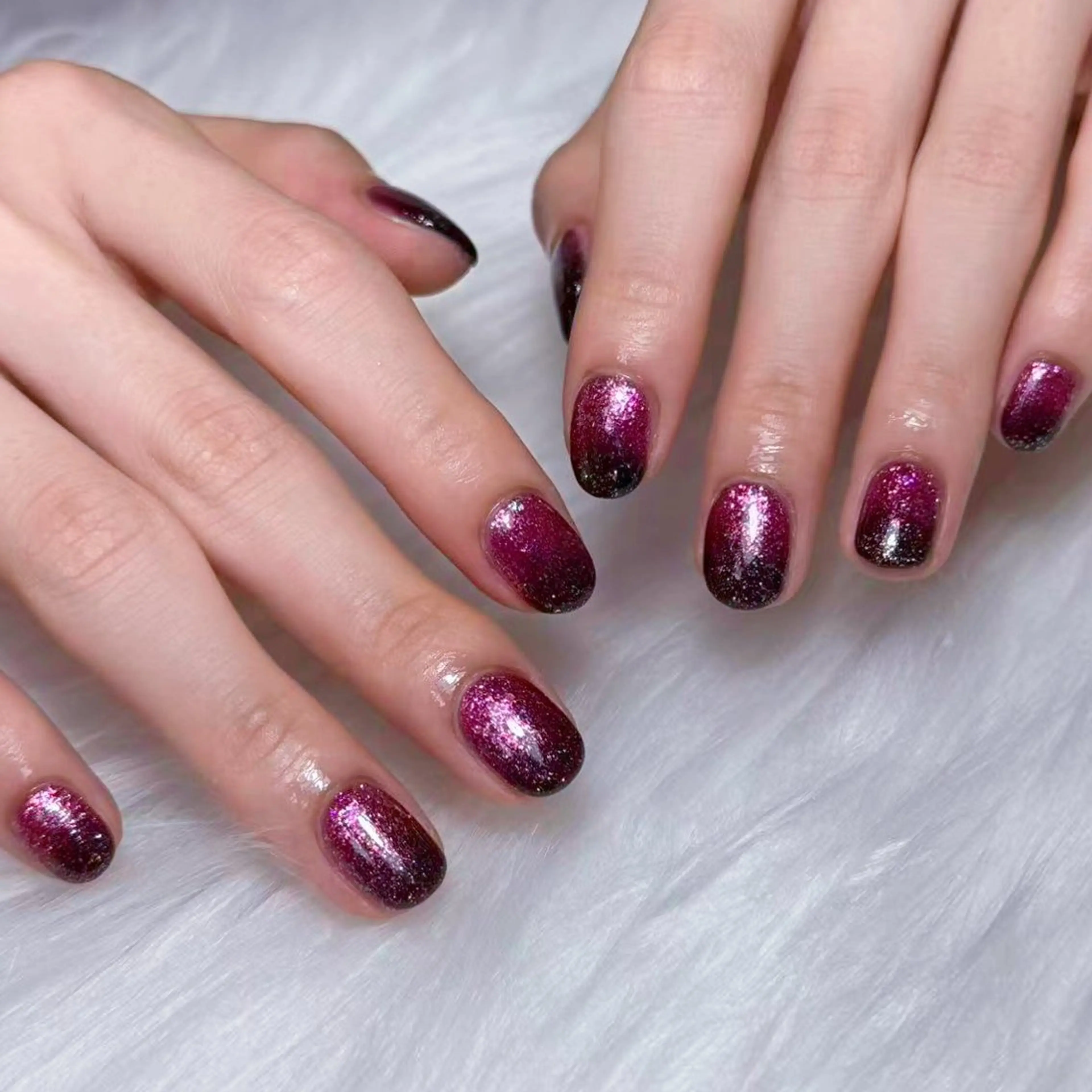 ネイル オーロラネイル チークネイル クリアネイル ジェルネイル キラキラネイル DEMAIN- 🌸のネイルデザイン