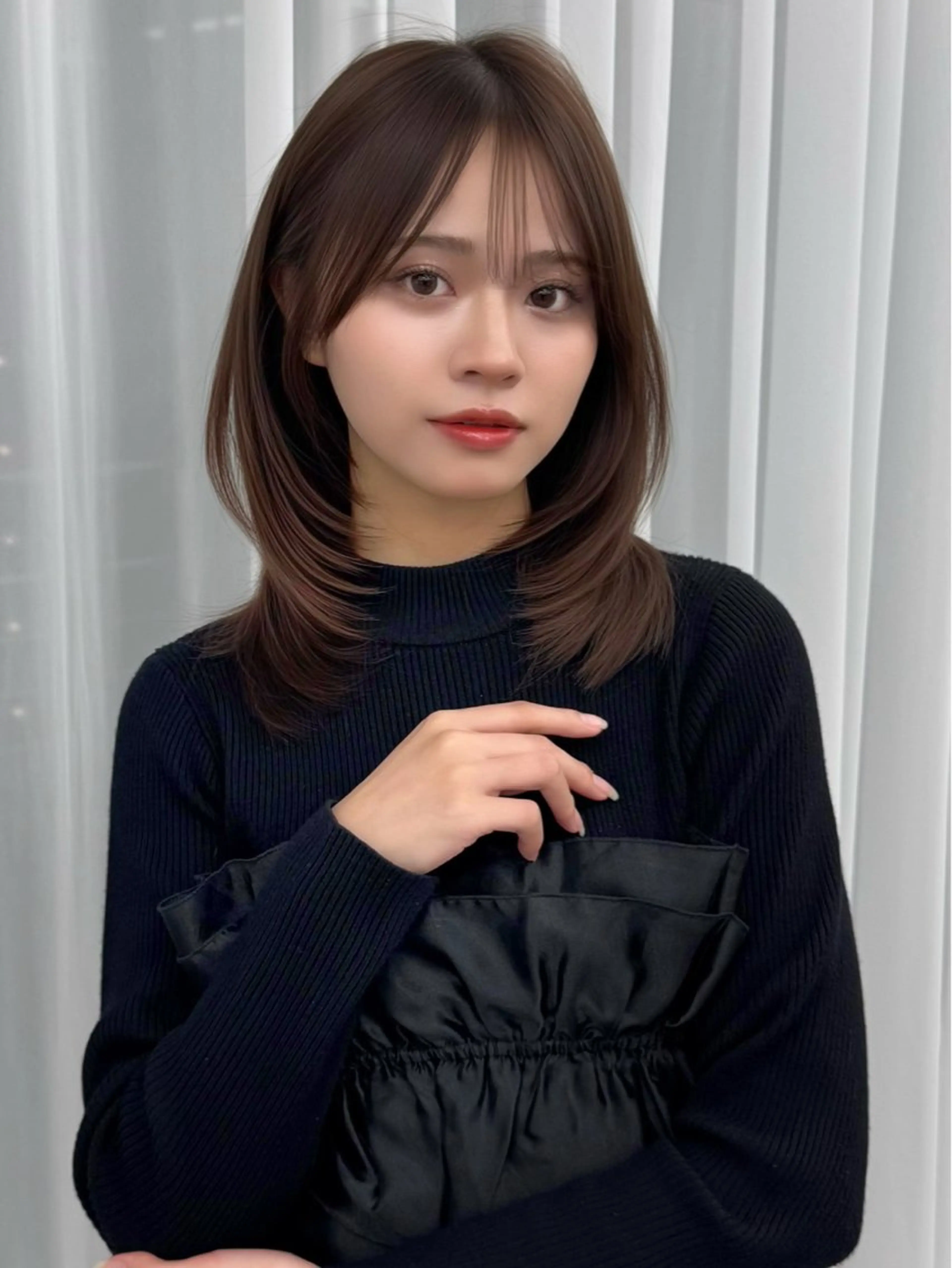 ミディアム カラー ヘアアレンジ カット ヘアカラー トリートメント 最小顔周り&レイヤー 特化/池袋/kokiのヘアスタイル