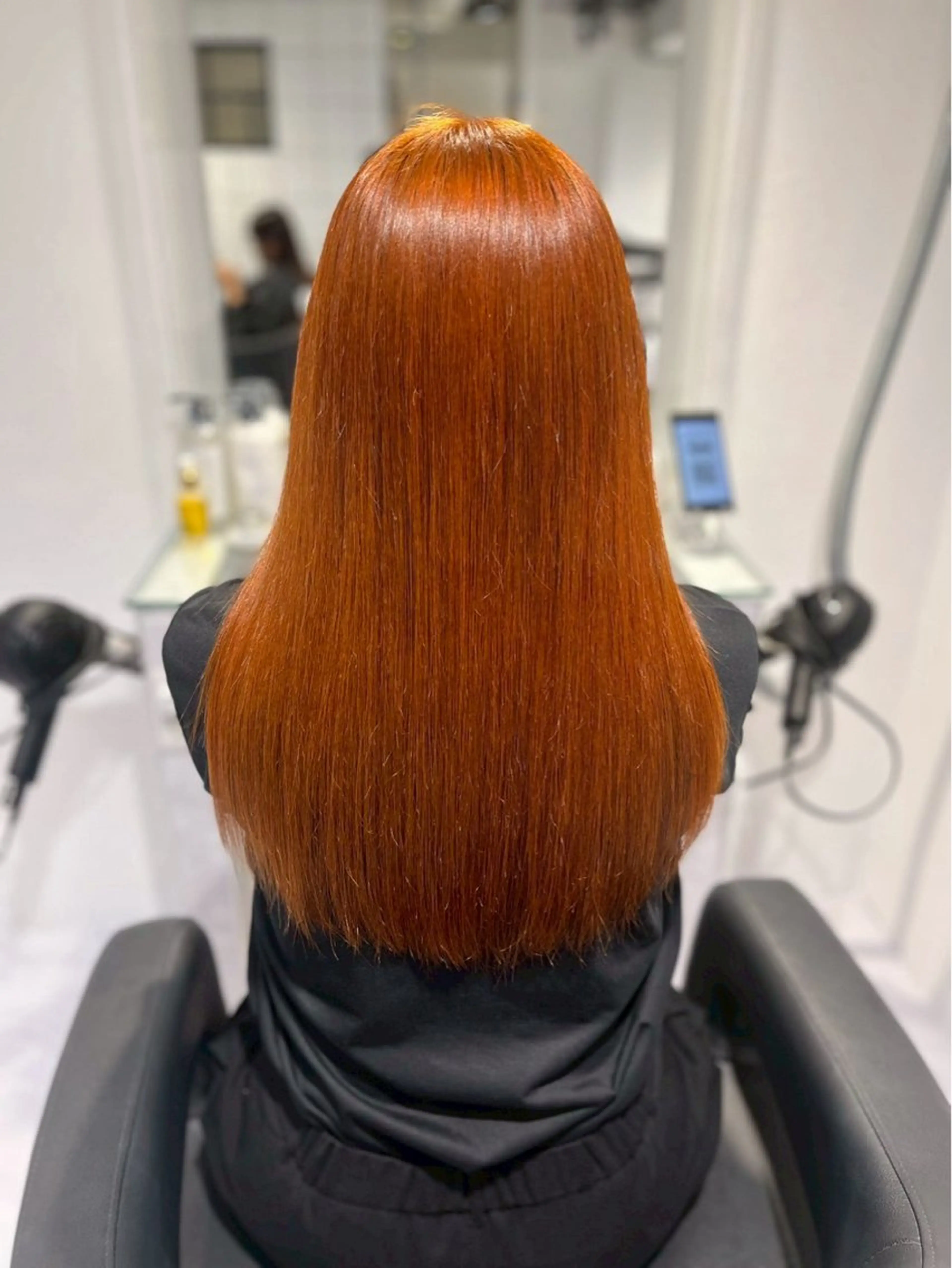 ロング カラー ワンカラーでできる 暖色カラーゆいりのヘアスタイル