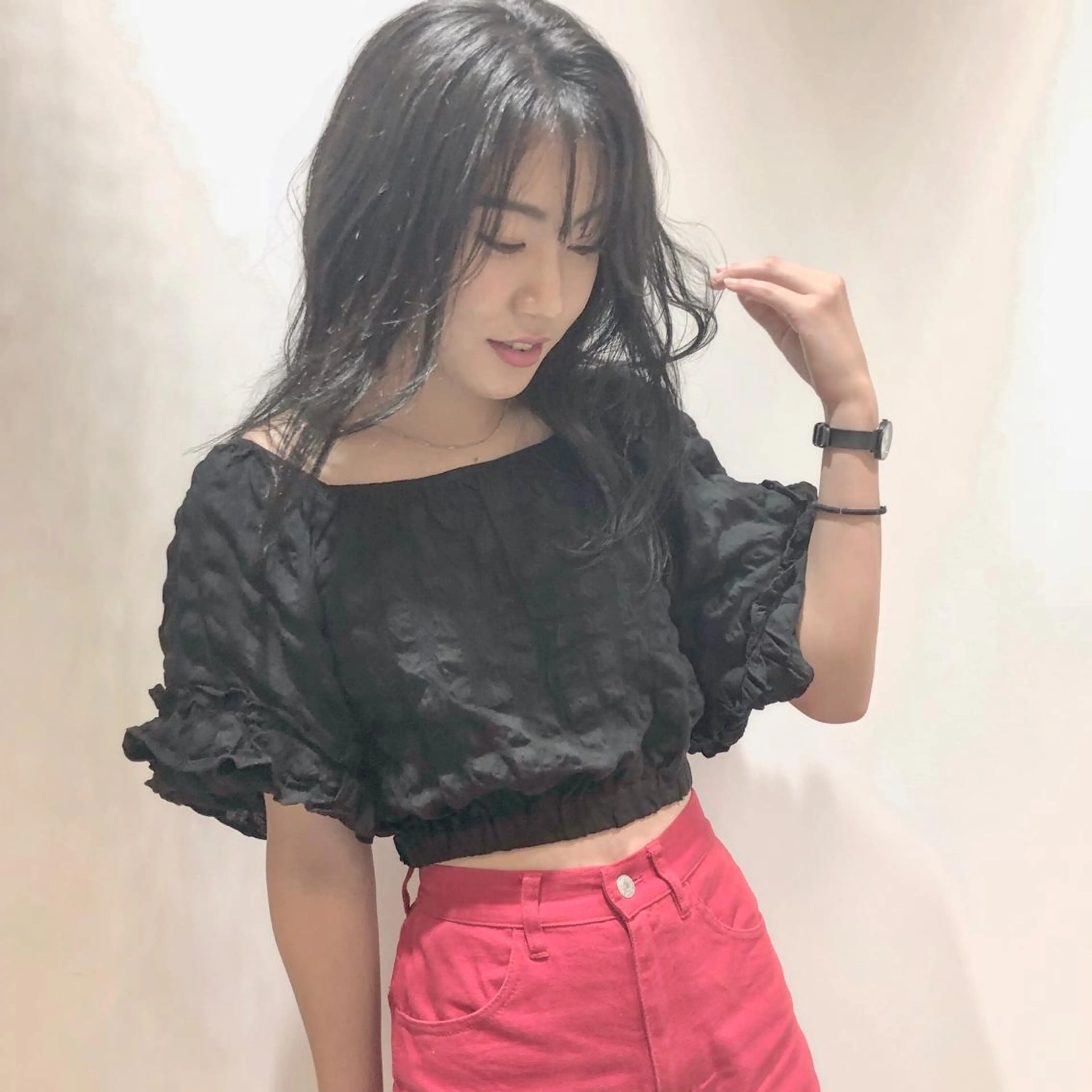 ロング カラー ダークグレー レイヤーカット カット ヘアカラー 江原 彩華のヘアスタイル