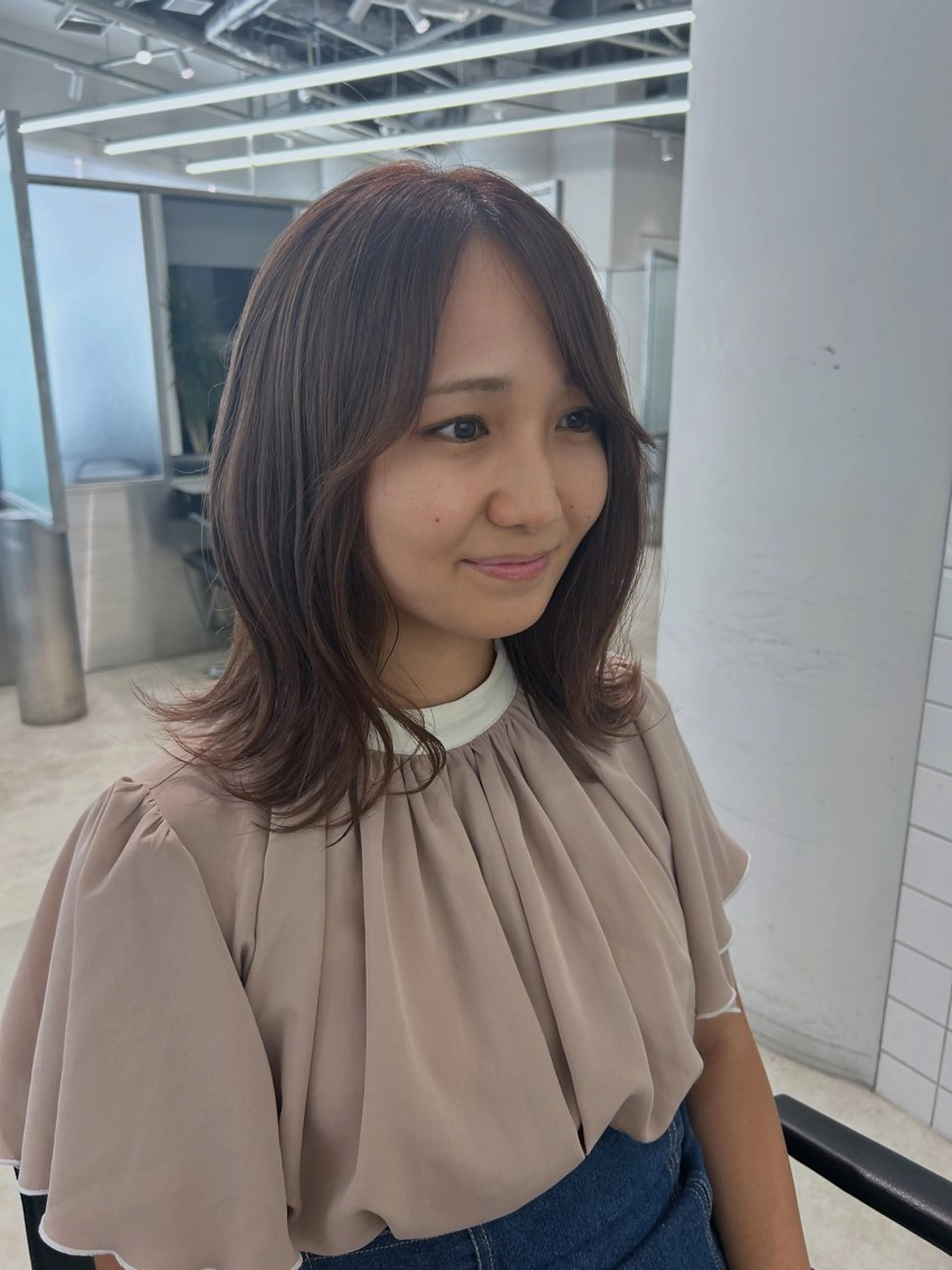 ミディアム カラー カット ヘアカラー トリートメント GO TODAY所属・ハイトーン/小顔 カット/Ayumuのヘアスタイル