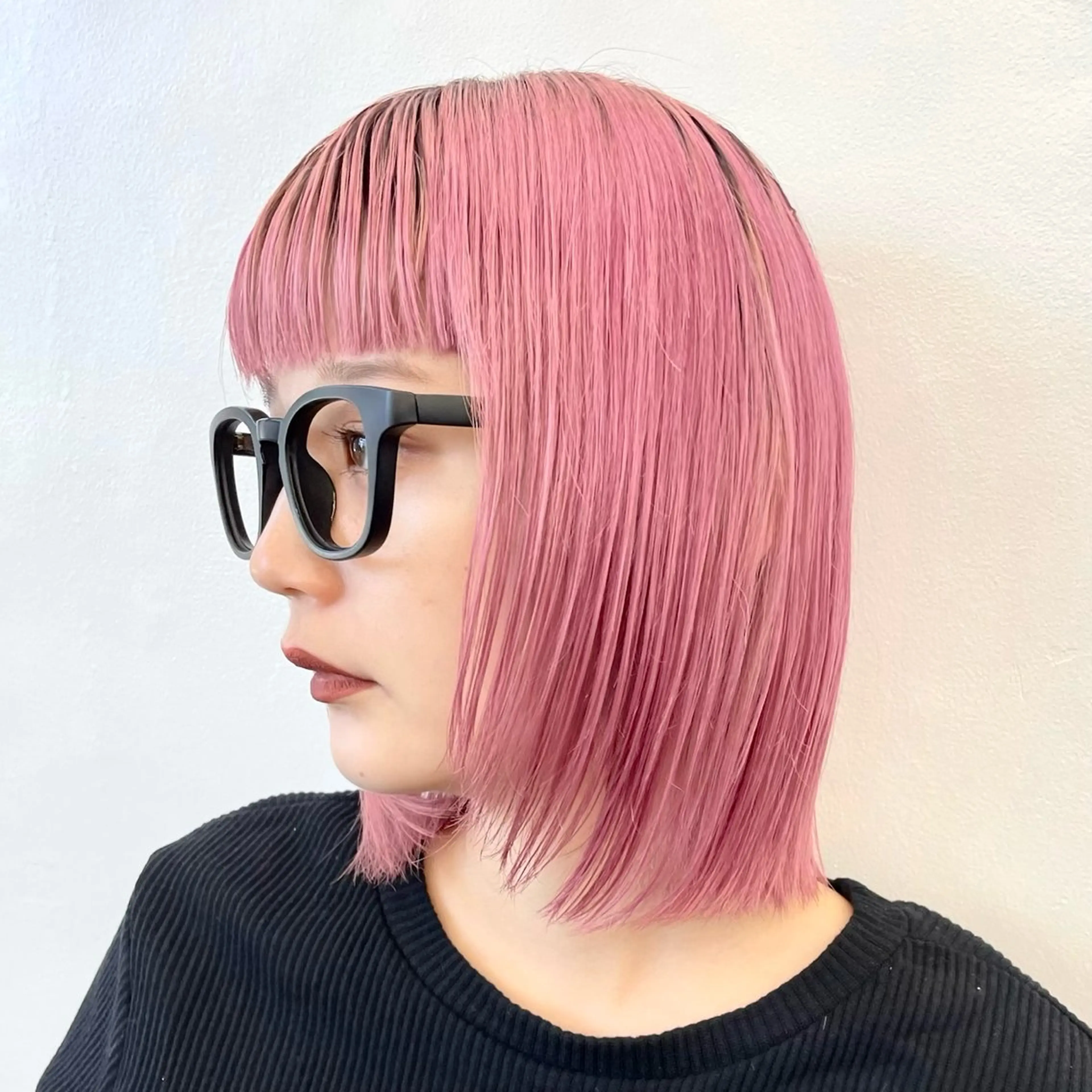 ミディアム カラー ヘアアレンジ ボブレイヤー ブリーチ ダブルカラー ブリーチなしカラー ボブ カット ヘアカラー トリートメント ヘッドスパ ヘアセット 暖色ダブルカラーボブ レイヤー🌈AINAのヘアスタイル