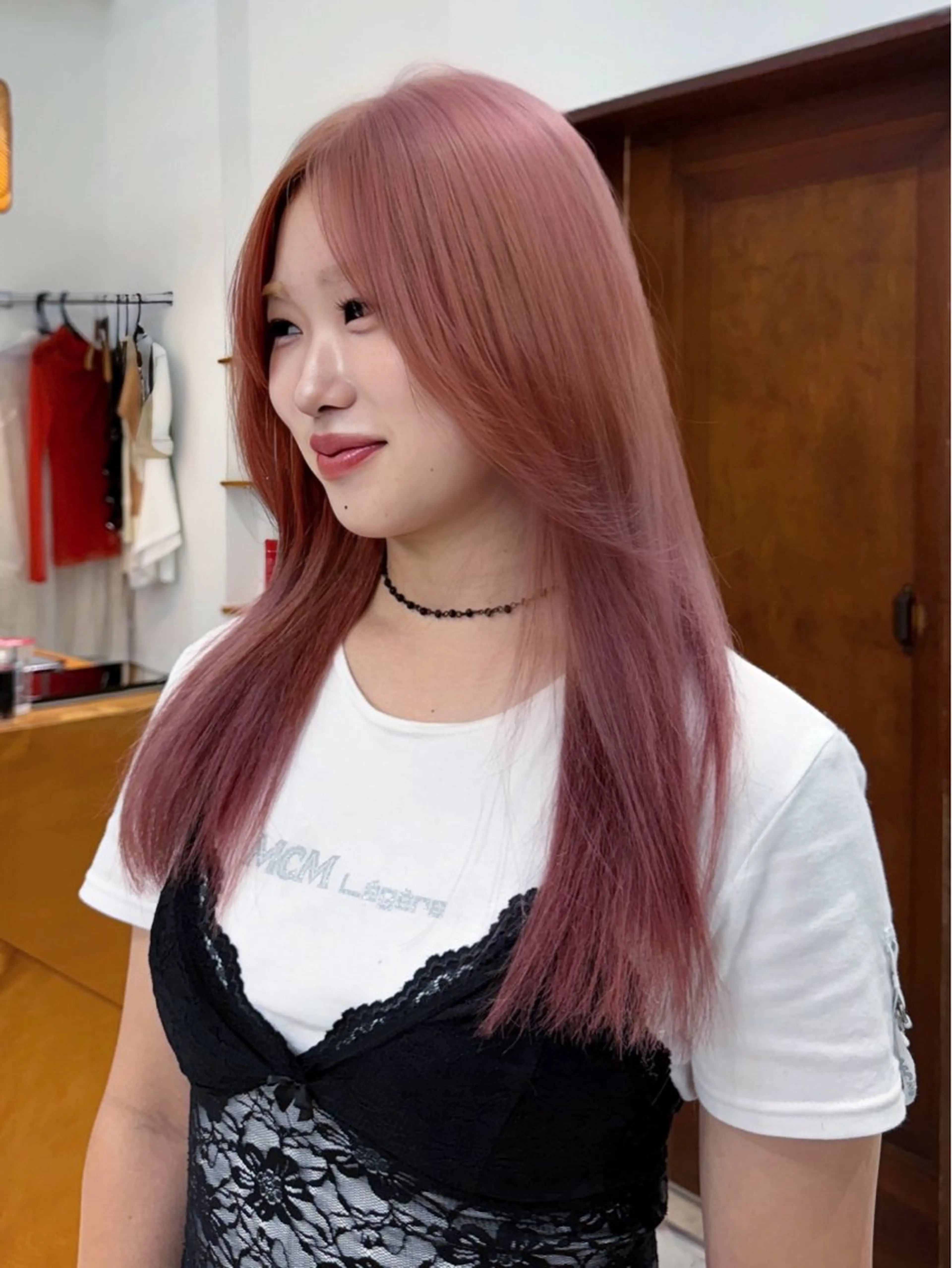 ロング カラー ベージュカラー ブラウンカラー グレージュ ラベンダーカラー ラベンダーピンク ヘアカラー トリートメント ナガエ ヒナミ名古屋/御器所のヘアスタイル