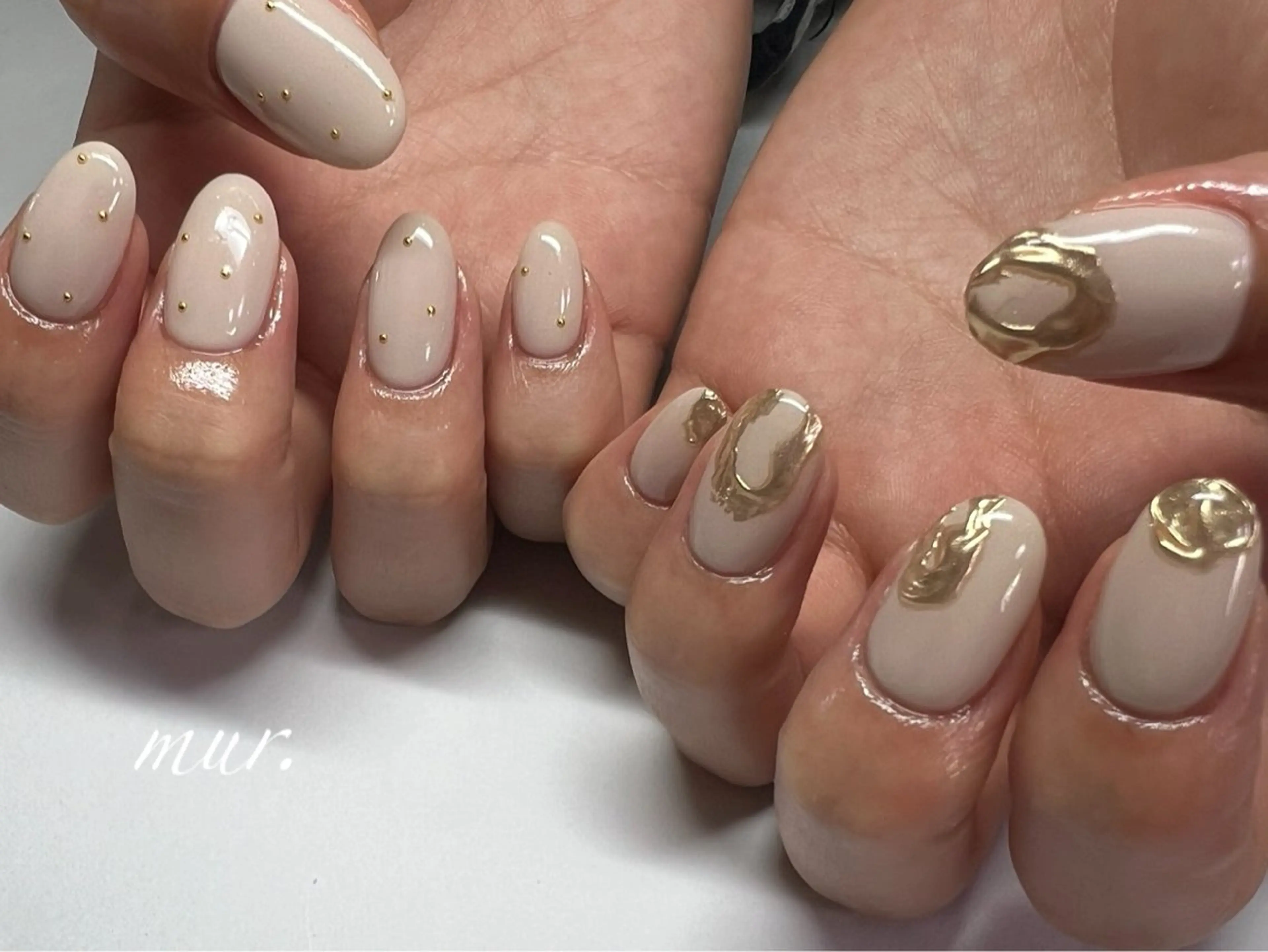 ネイル ジェルネイル ミラーネイル ニュアンスネイル ワンカラーネイル ぷっくりネイル nailsalon mur.のネイルデザイン