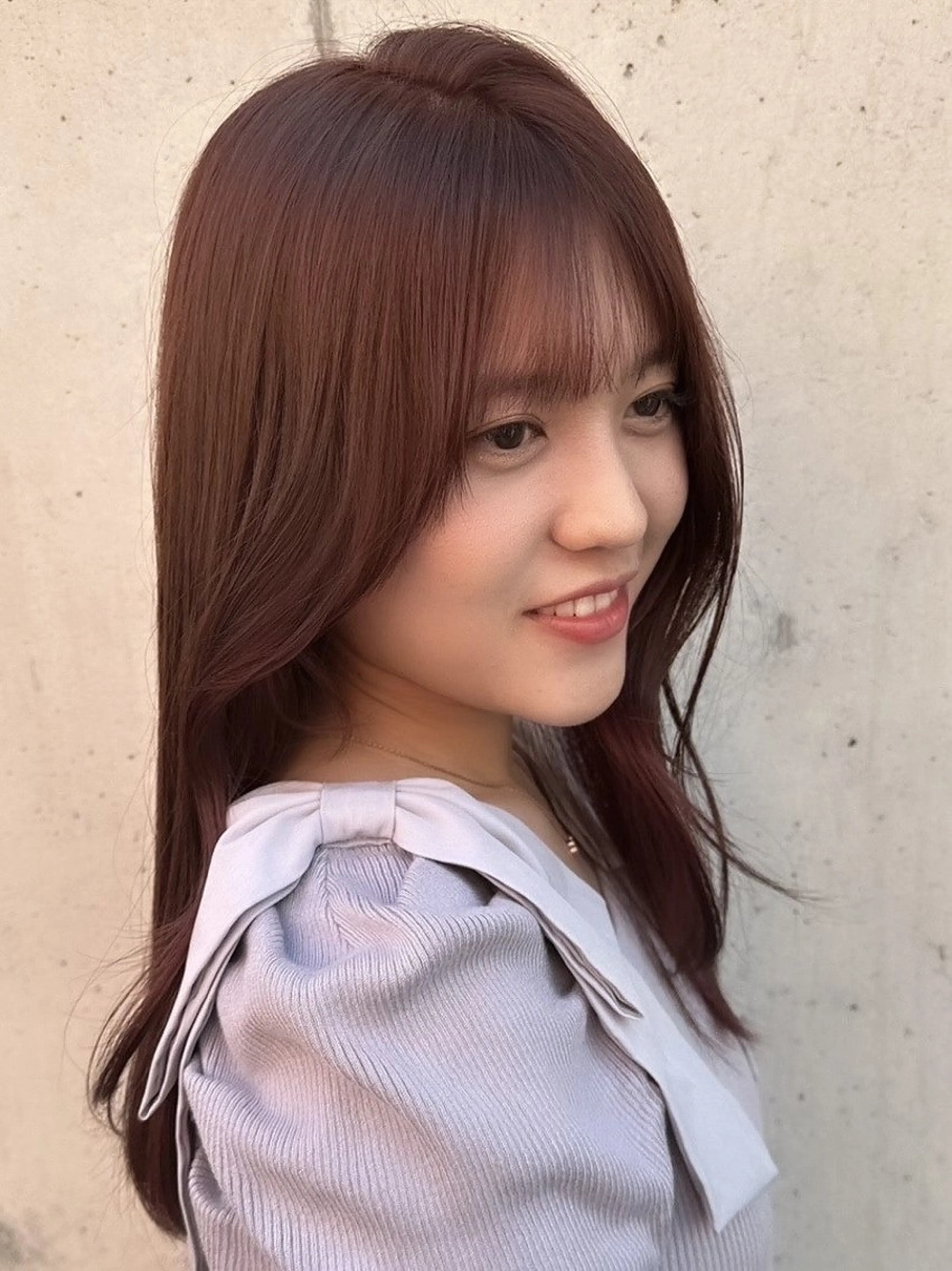 ミディアム カット ヘアカラー トリートメント 韓国風レイヤー🗝要 暗透カラー📓吉祥寺のヘアスタイル