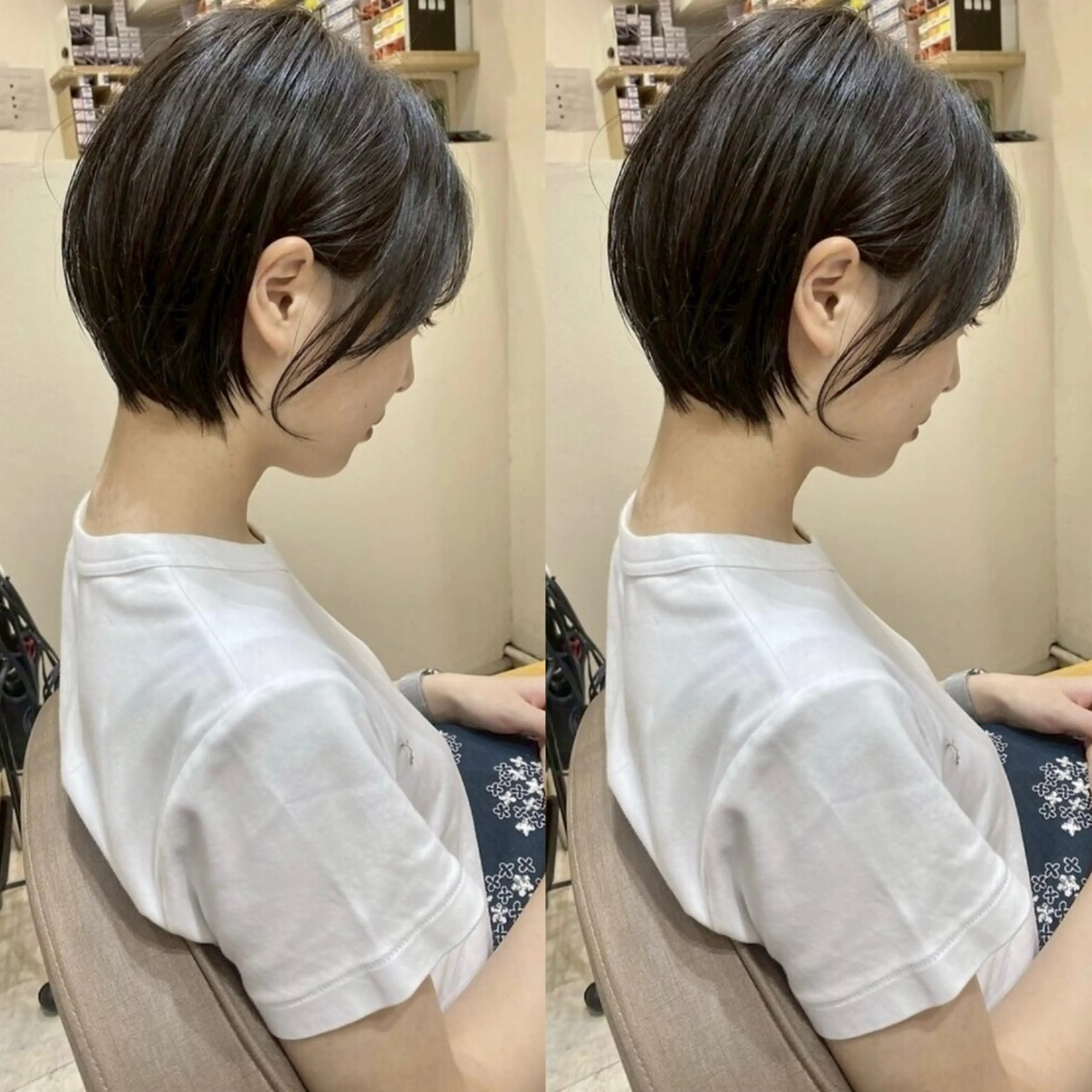 🧁【 ショートボブ 】短くしたいけど短すぎるのは...今大人気ショートボブ🎶 ショート初心者様にもオススメ❕の写真