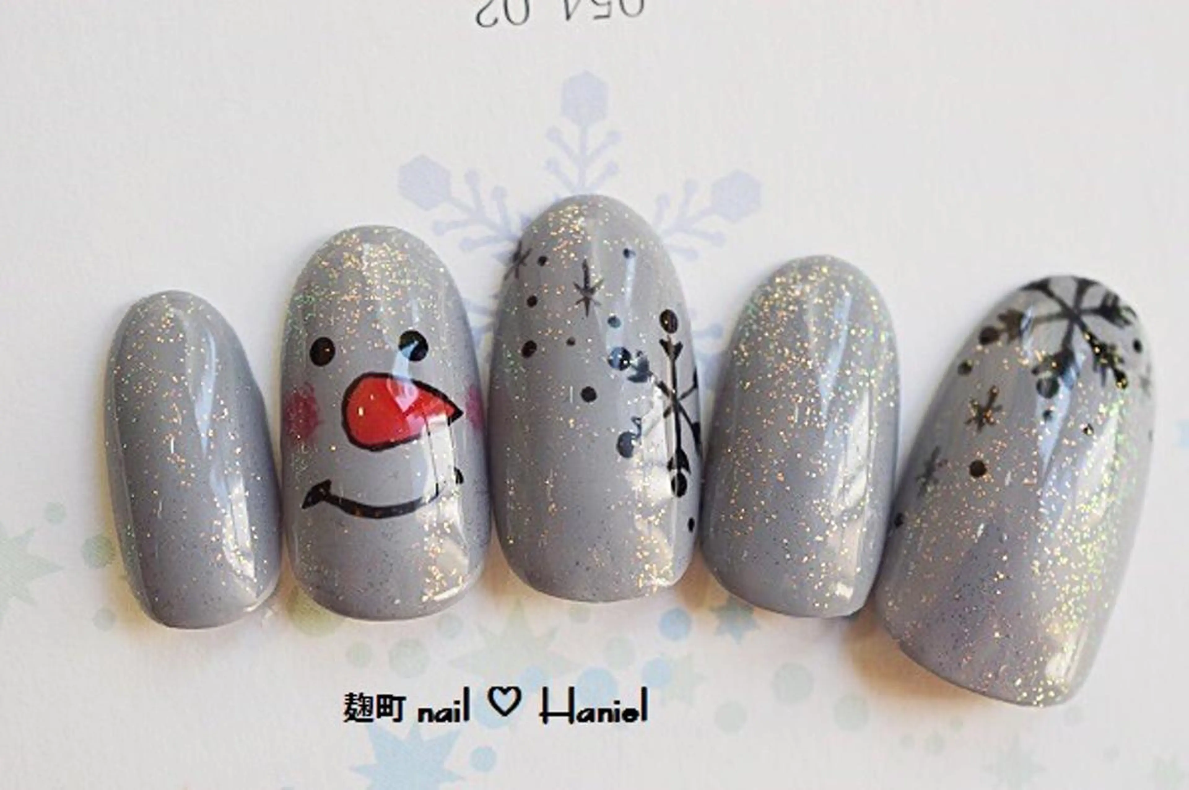 ネイル アートネイル ジェルネイル パラジェル 冬ネイル クリスマス nail Haniel所属・半蔵門サロンハニエル 魅神 ちよのネイルデザイン