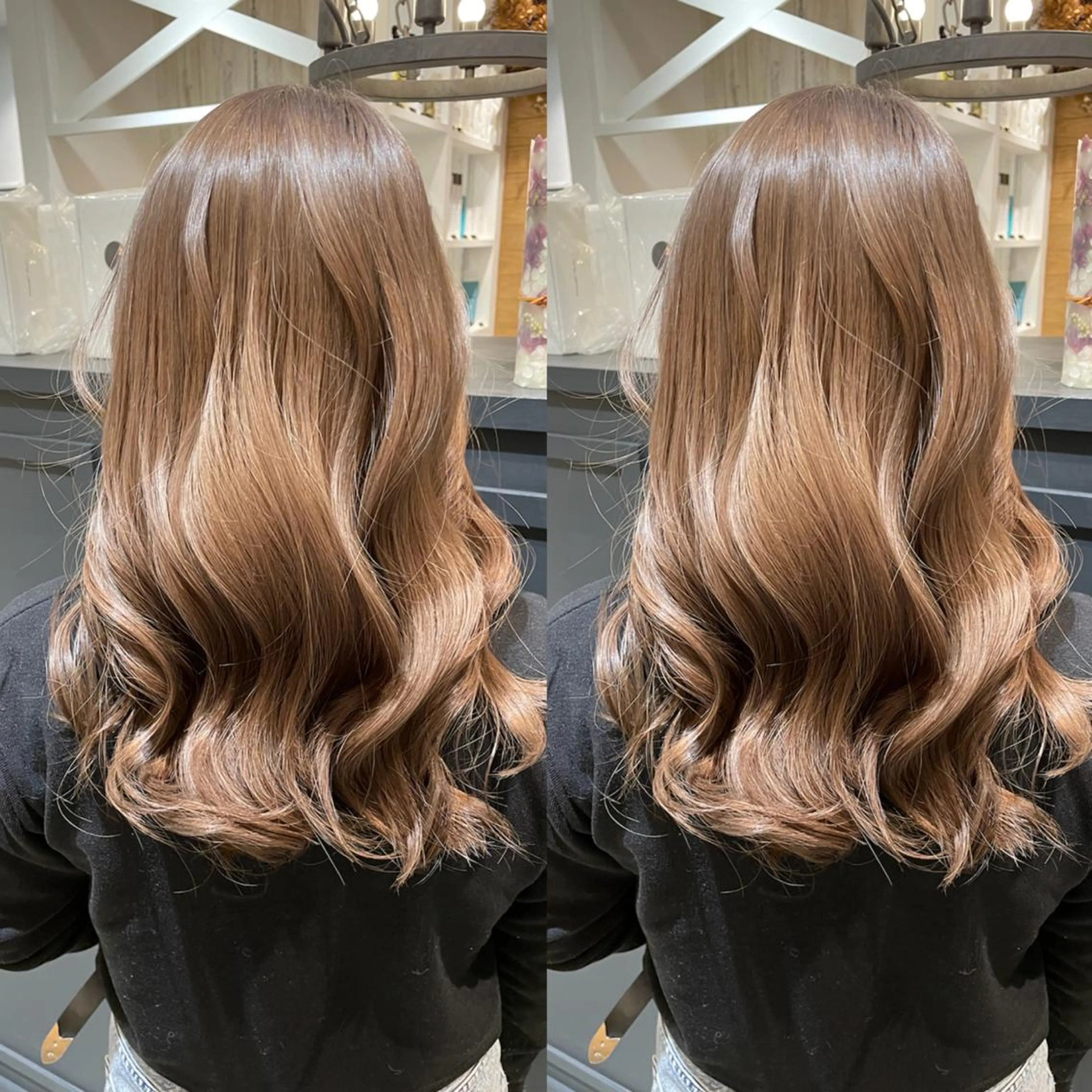 ロング カラー ベージュカラー ブリーチ ミルクティーベージュ 細沼 葵のヘアスタイル
