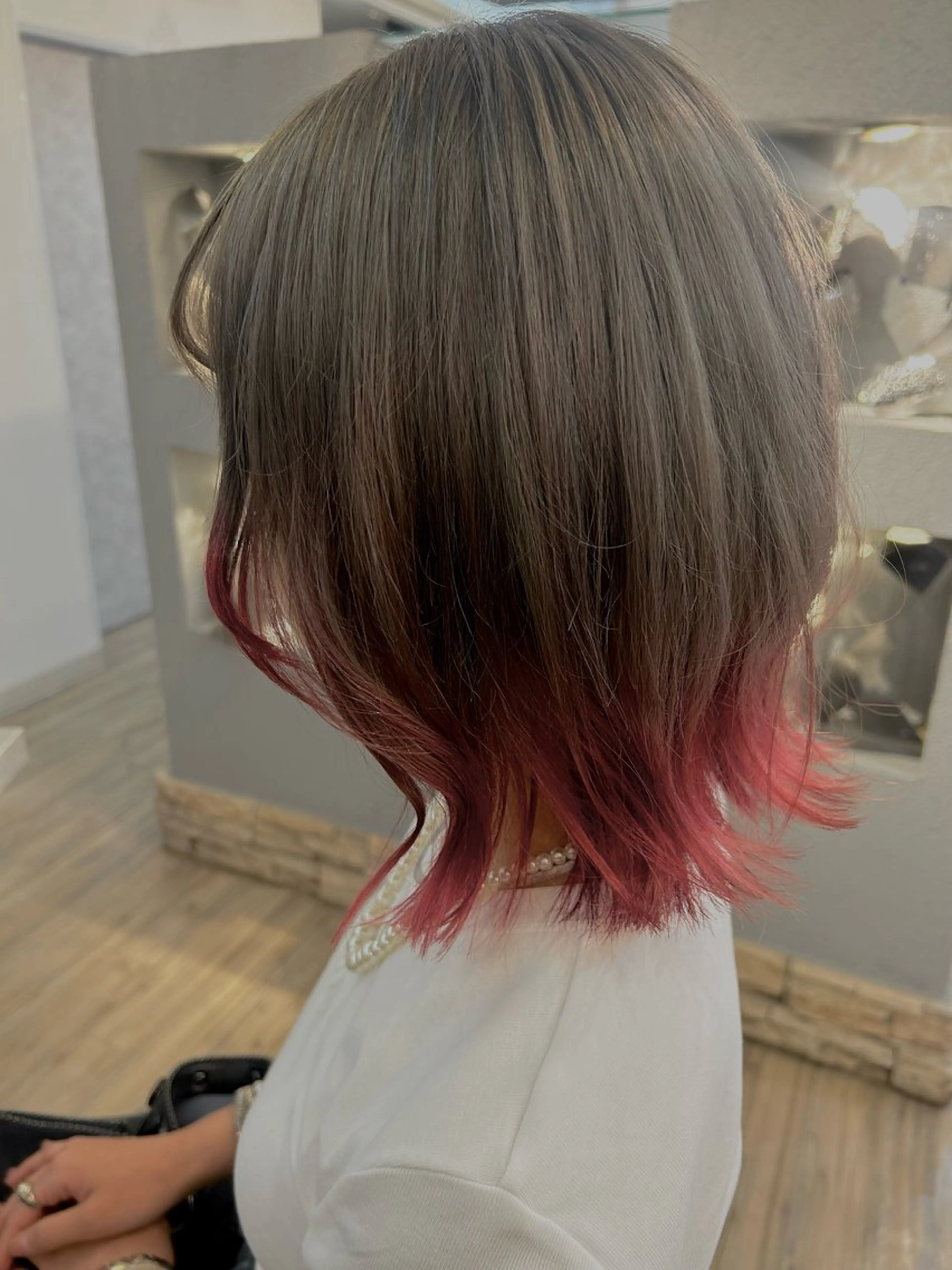 ミディアム カラー ミナミ🩰デサインカ ラー♡ヘアセットのヘアスタイル