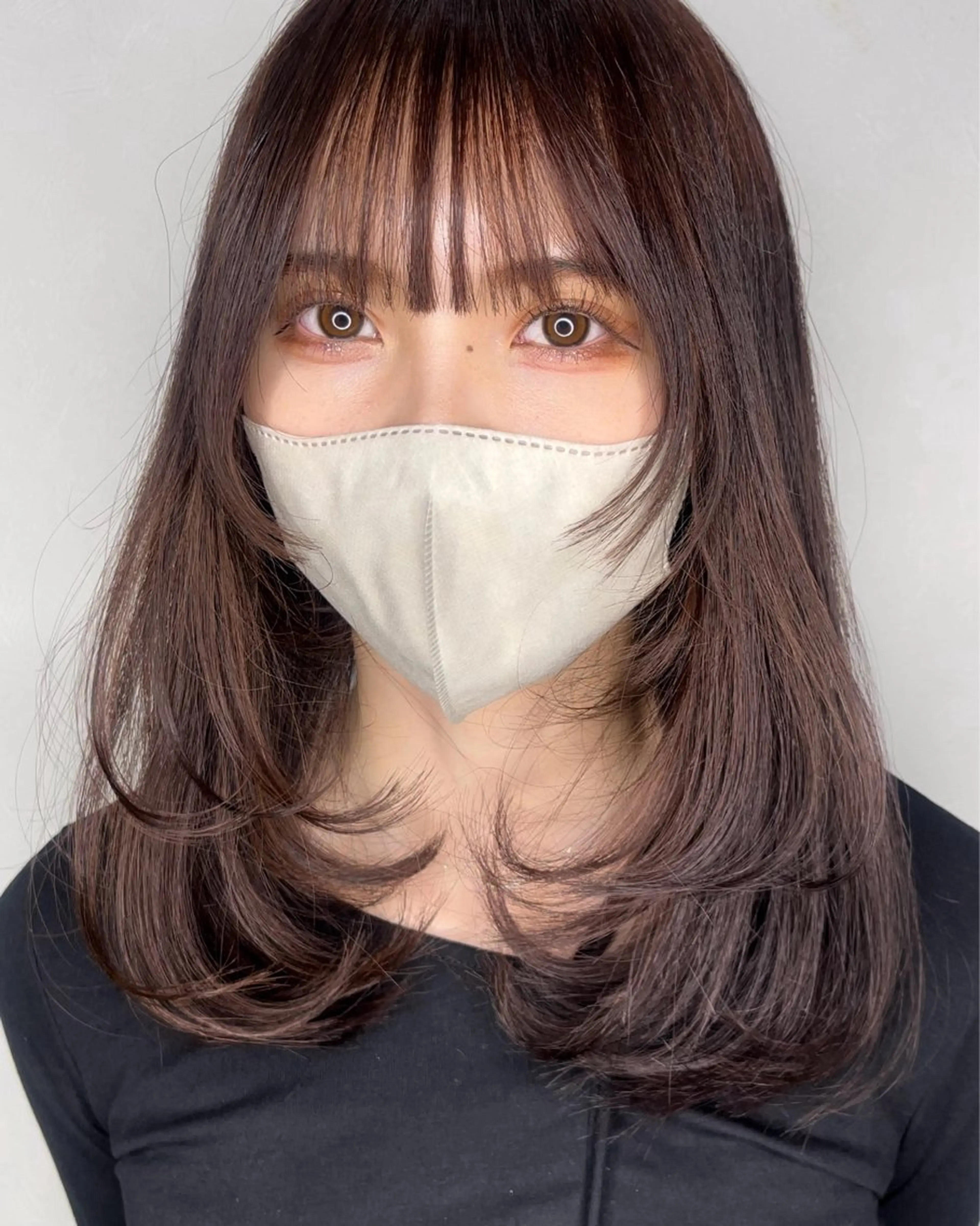 セミロング カット ヘアカラー トリートメント 剣持友希/高崎 ifh iizukaのヘアスタイル