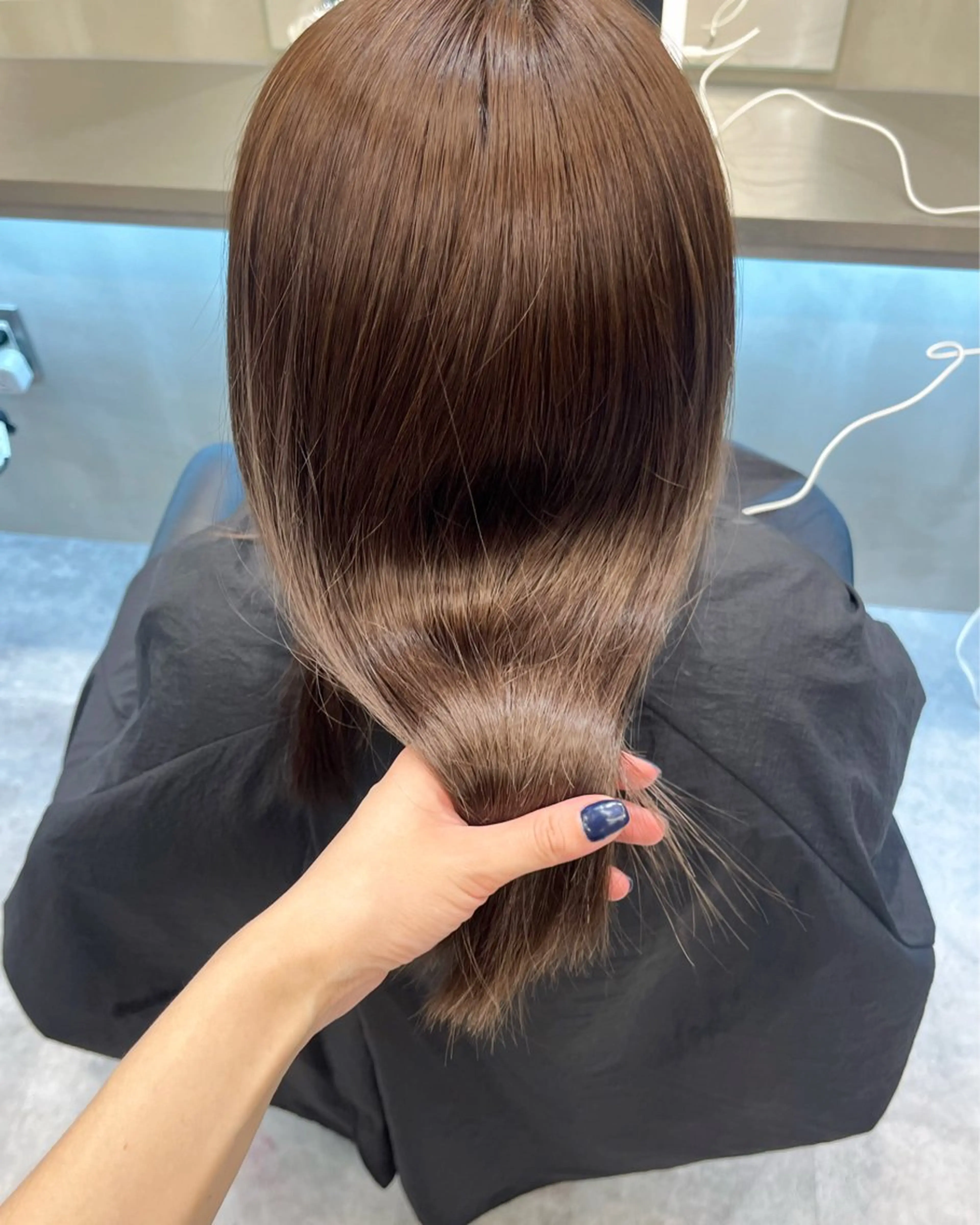 ロング カラー ブリーチ ブリーチなしカラー 縮毛矯正 the path ナツミのヘアスタイル