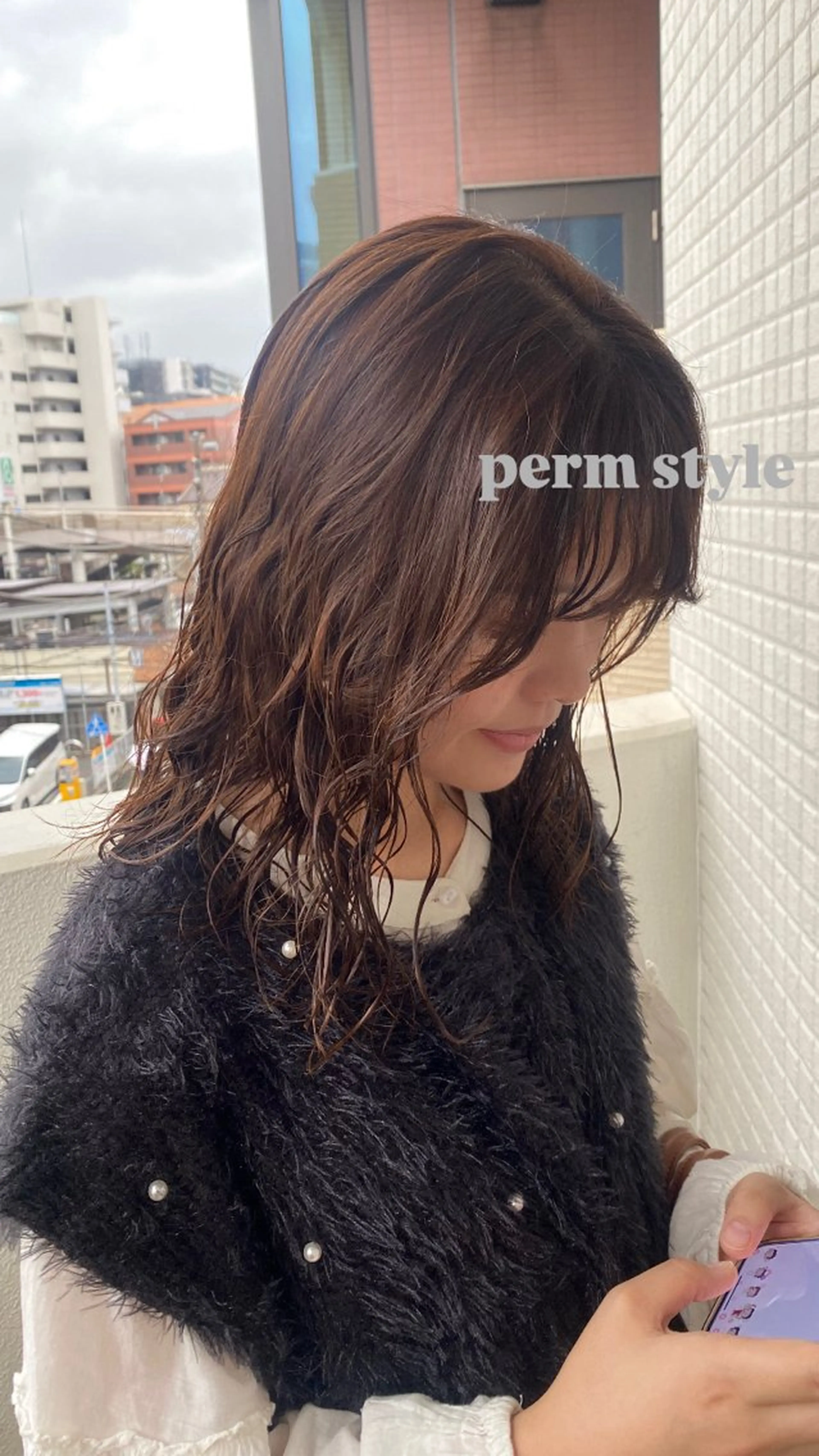 セミロング パーマ 🖤🌀くるくる パーマ🌀🖤ayaのヘアスタイル