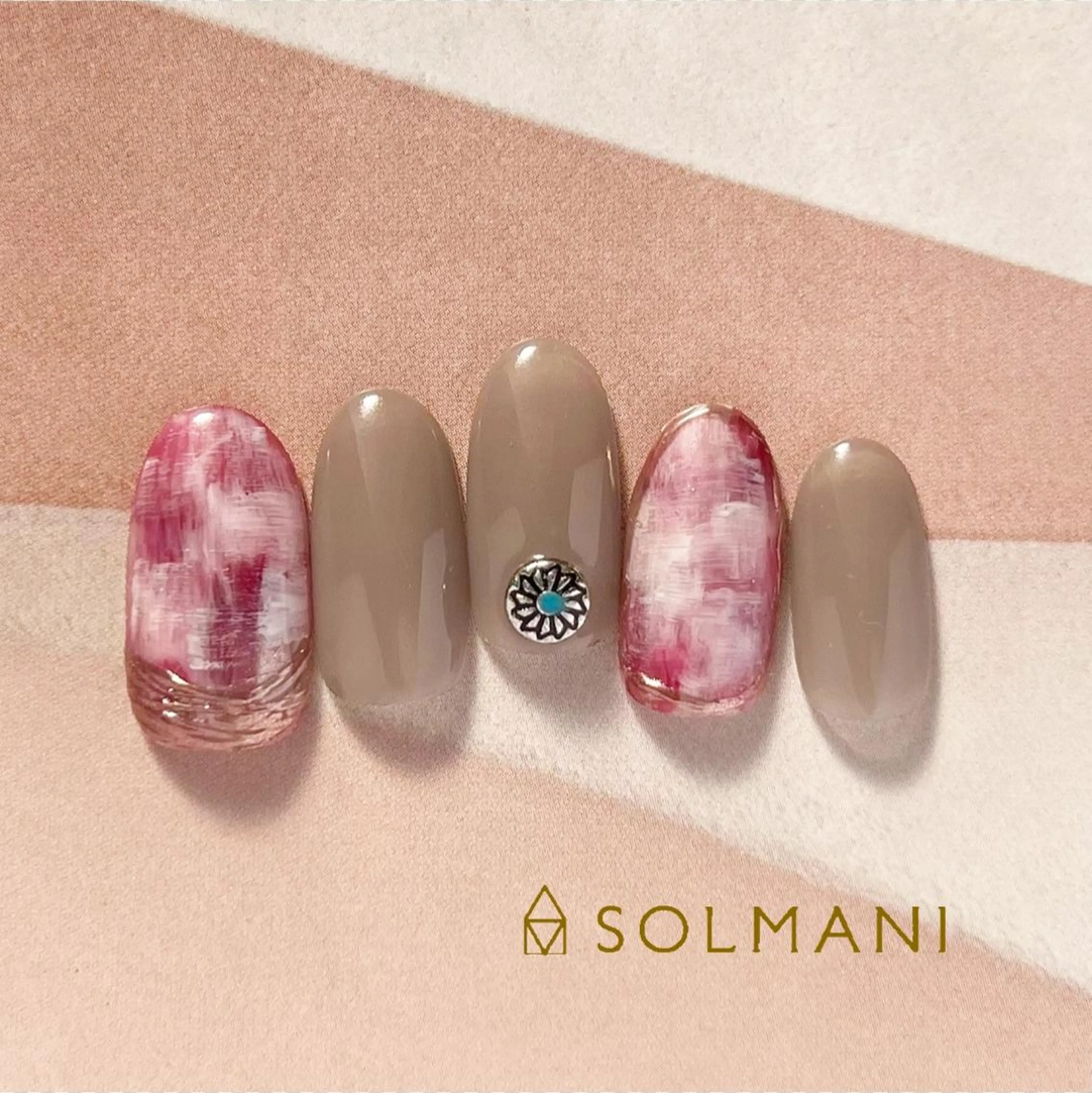 ネイル ツイードネイル SOLMANI 予約担当のネイルデザイン