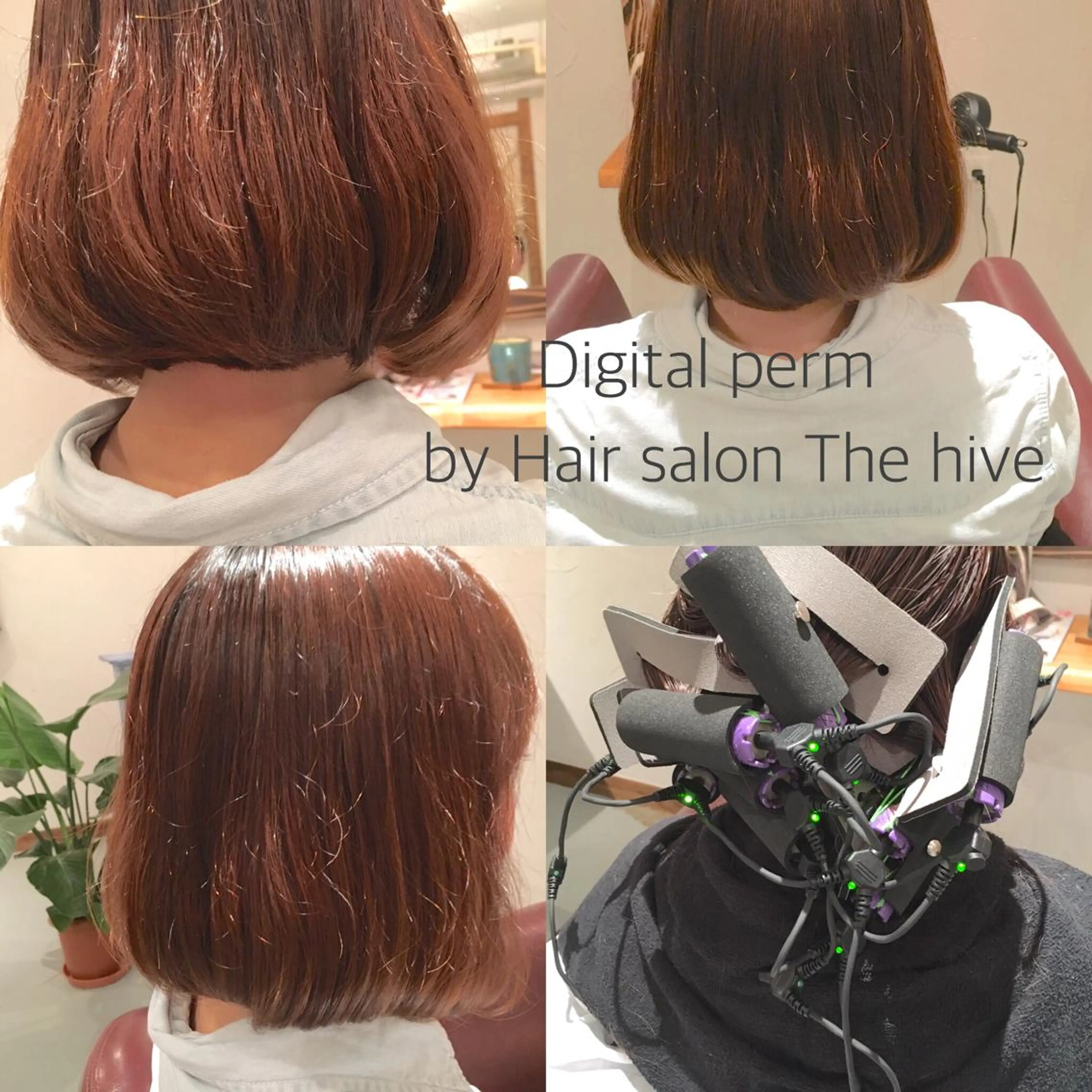ミディアム パーマ ボブ Hair salon The  hiveのヘアスタイル