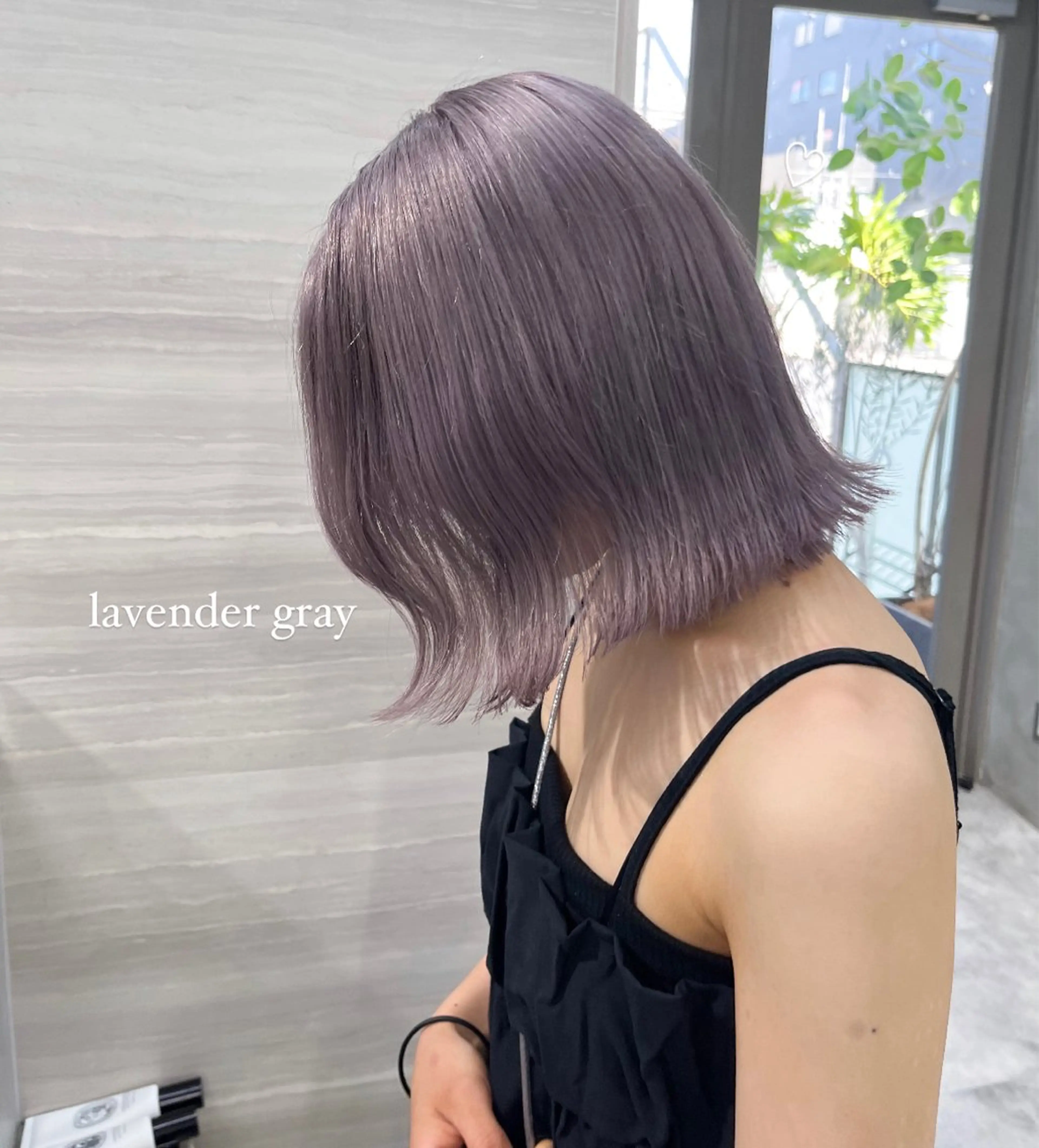ミディアム カラー ブリーチ ラベンダーカラー ヘアカラー トリートメント the path ナツミのヘアスタイル