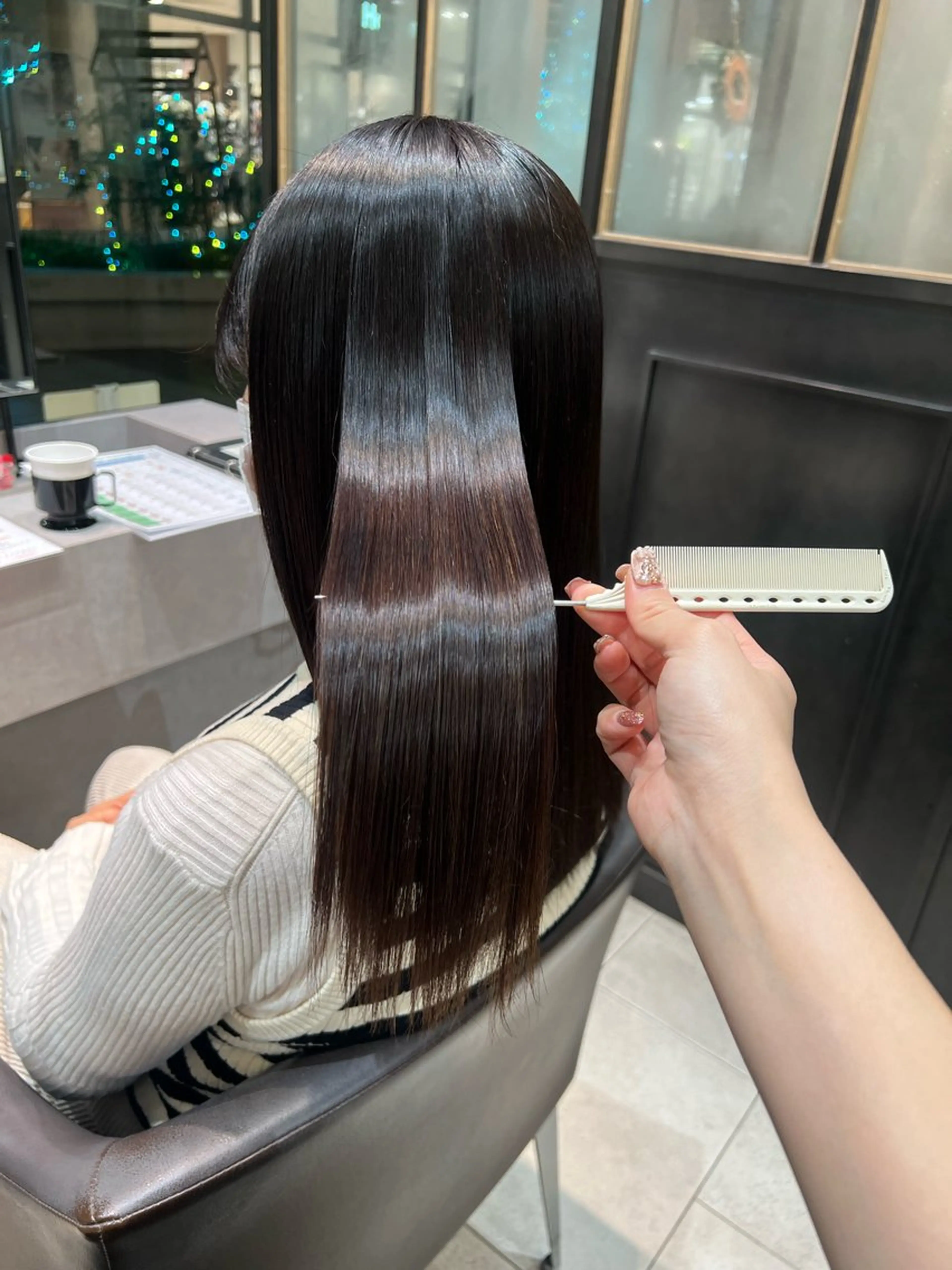 ミディアム カラー パーマ 髪質改善 ストレートパーマ 🫧Ai/ ロロネー森ノ宮💖のヘアスタイル