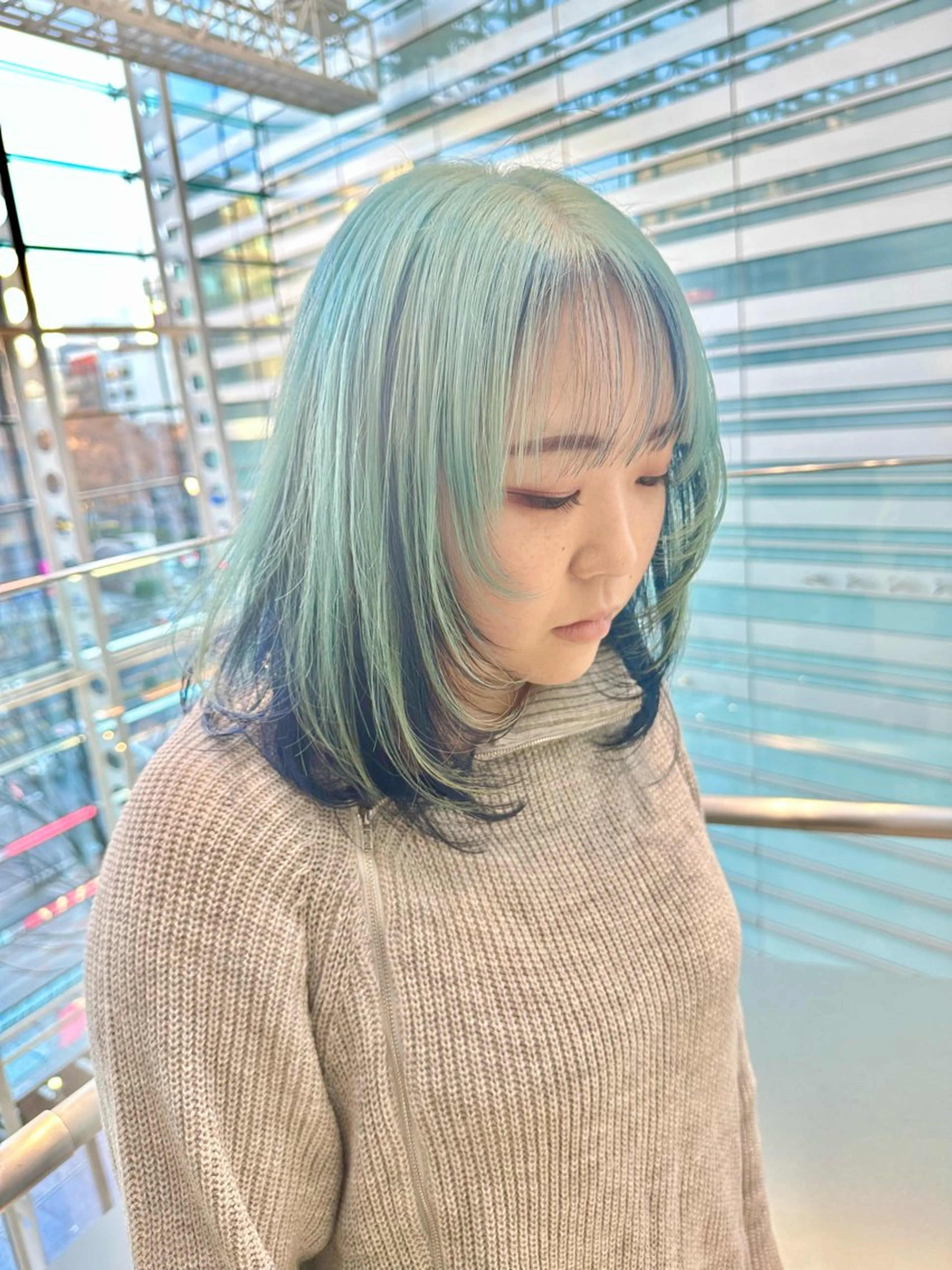 ミディアム ヘアカラー トリートメント 完全個室サロン💐 代表取締役💐梶谷のヘアスタイル