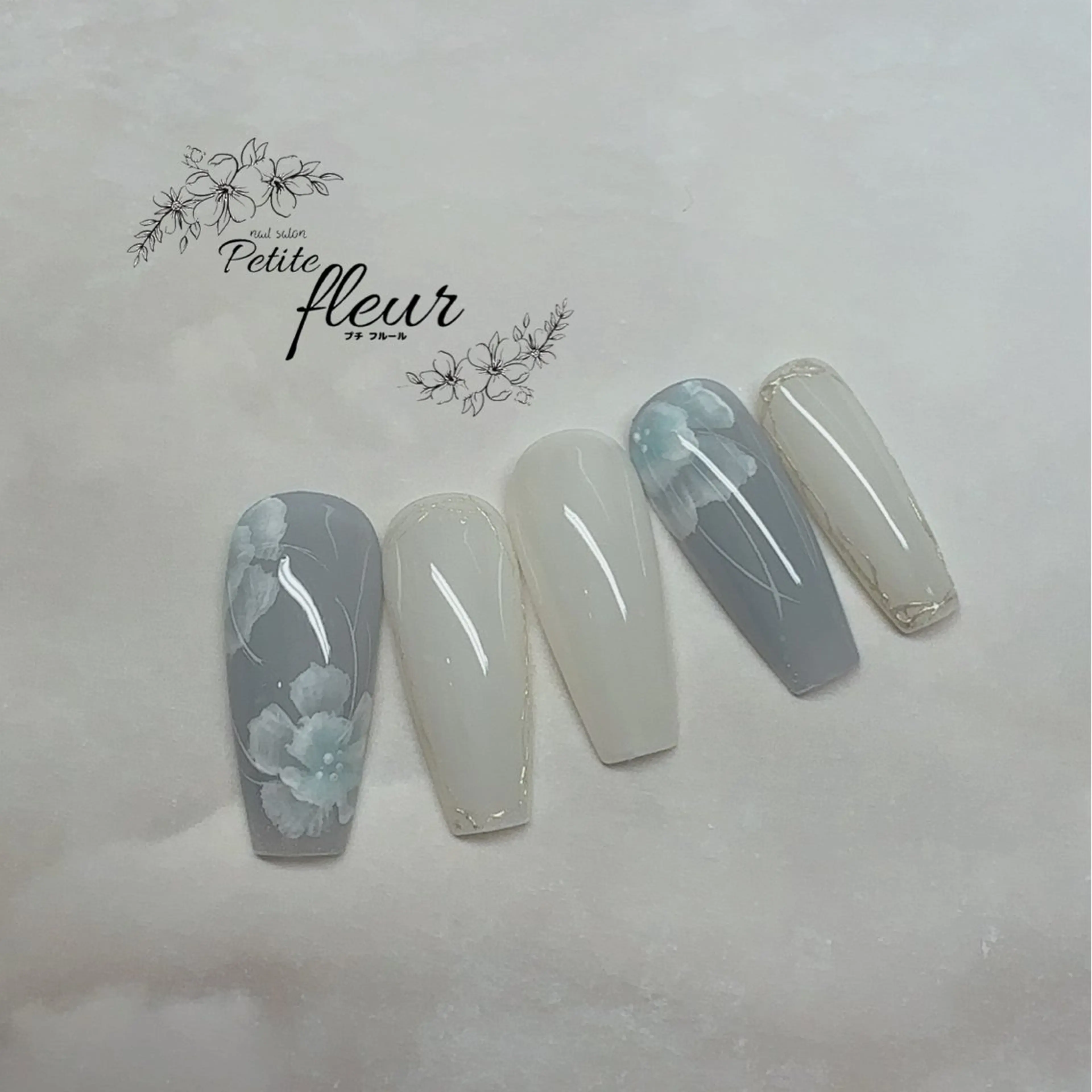 ネイル ブルー ❁⃘*。Petite fleur❁⃘*りさのネイルデザイン