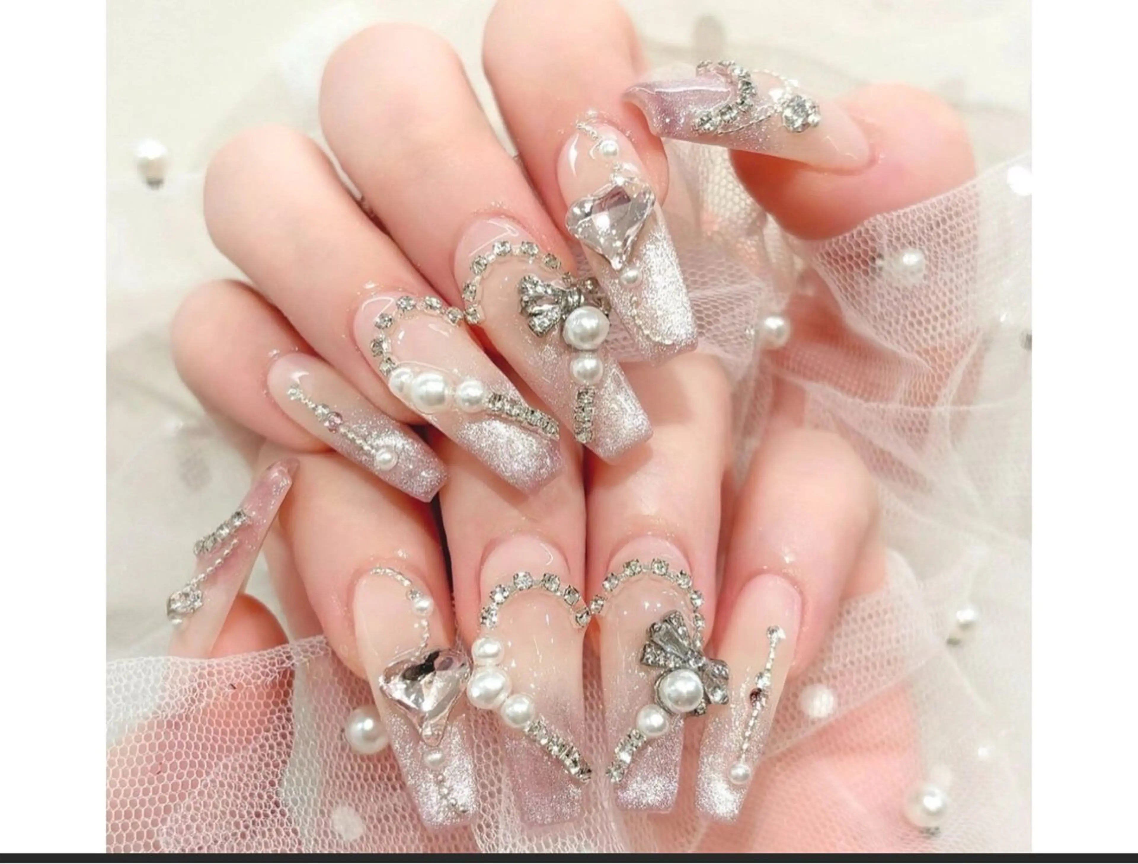 ネイル アートネイル オーロラネイル チークネイル フレンチネイル ガラスフレンチ ハンドネイル 🎀🎀YooLi Nail Salonのネイルデザイン