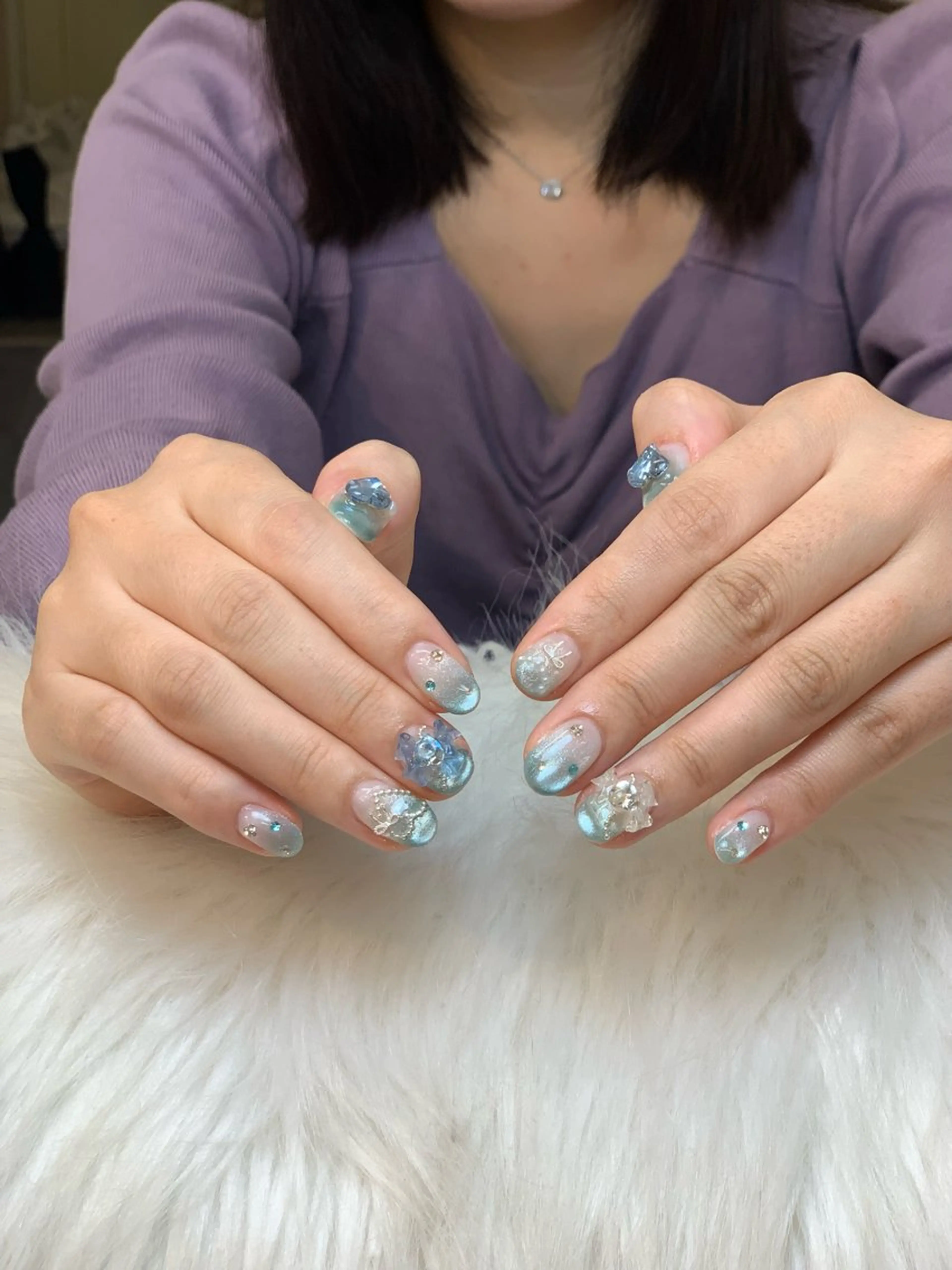 ネイル アートネイル 長さ出し ジェルネイル マグネットネイル ニュアンスネイル ハンドネイル Cloudy Chan Nail 歌舞伎町所属・Cloudy Chan 歌舞伎町のネイルデザイン