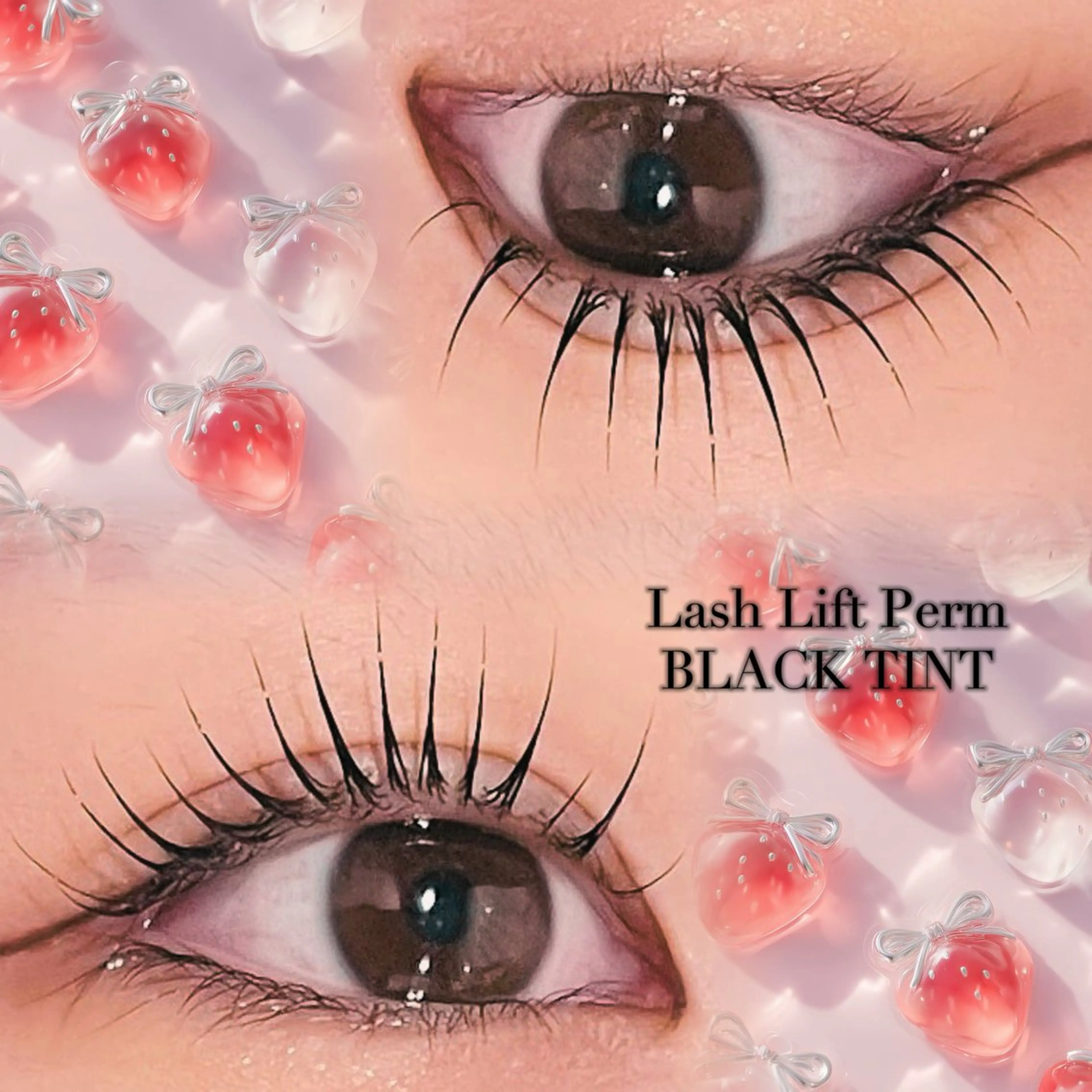 🐼ブラックティントパーマ🩷ྀི+保湿コーティング付き/🇰🇷韓ドル風束感まつ毛👀❤️ྀིの写真