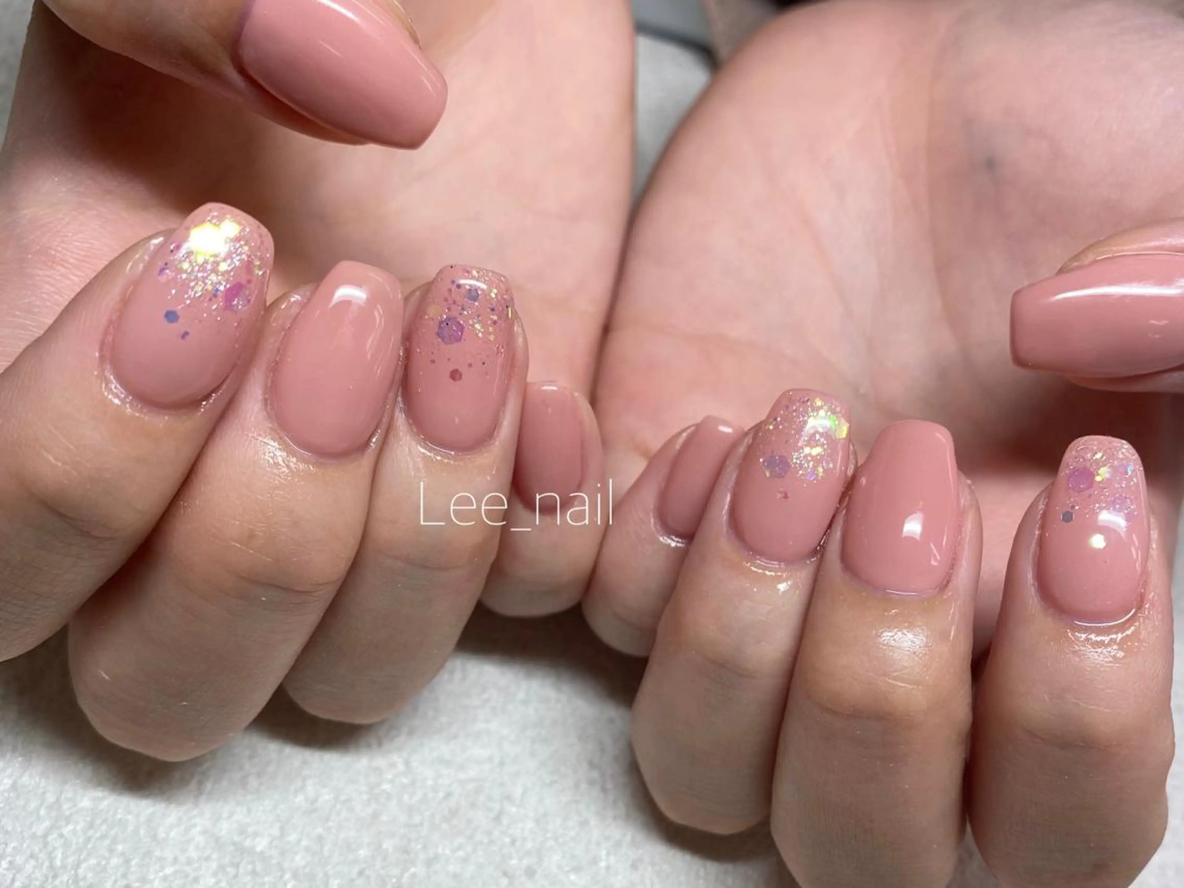 ネイル ラメ(グリッター) ワンカラーネイル シンプルネイル Lee_ nailのネイルデザイン
