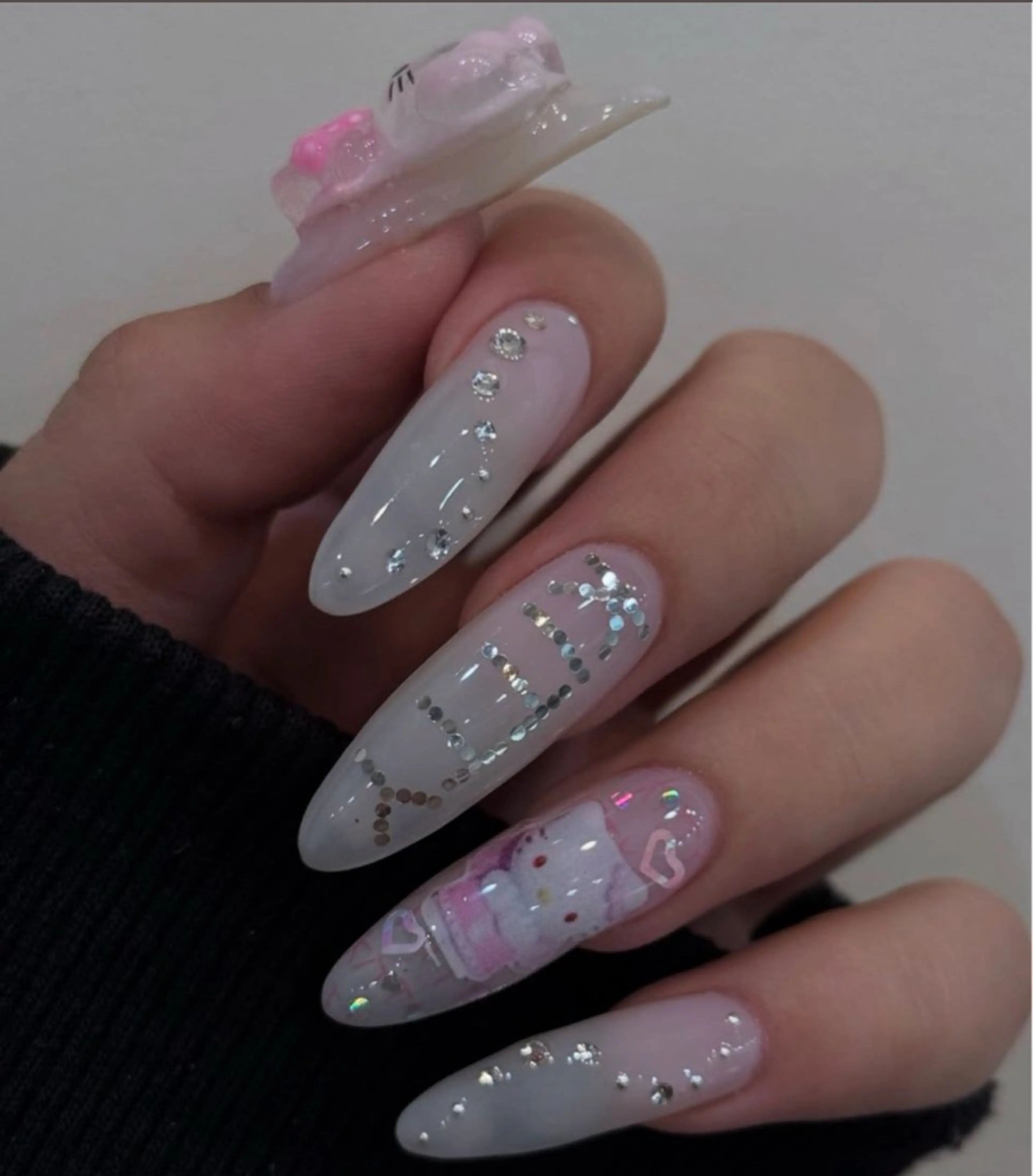 ネイル アートネイル オーロラネイル チークネイル フレンチネイル ガラスフレンチ ハンドネイル 🎀🎀YooLi Nail Salonのネイルデザイン