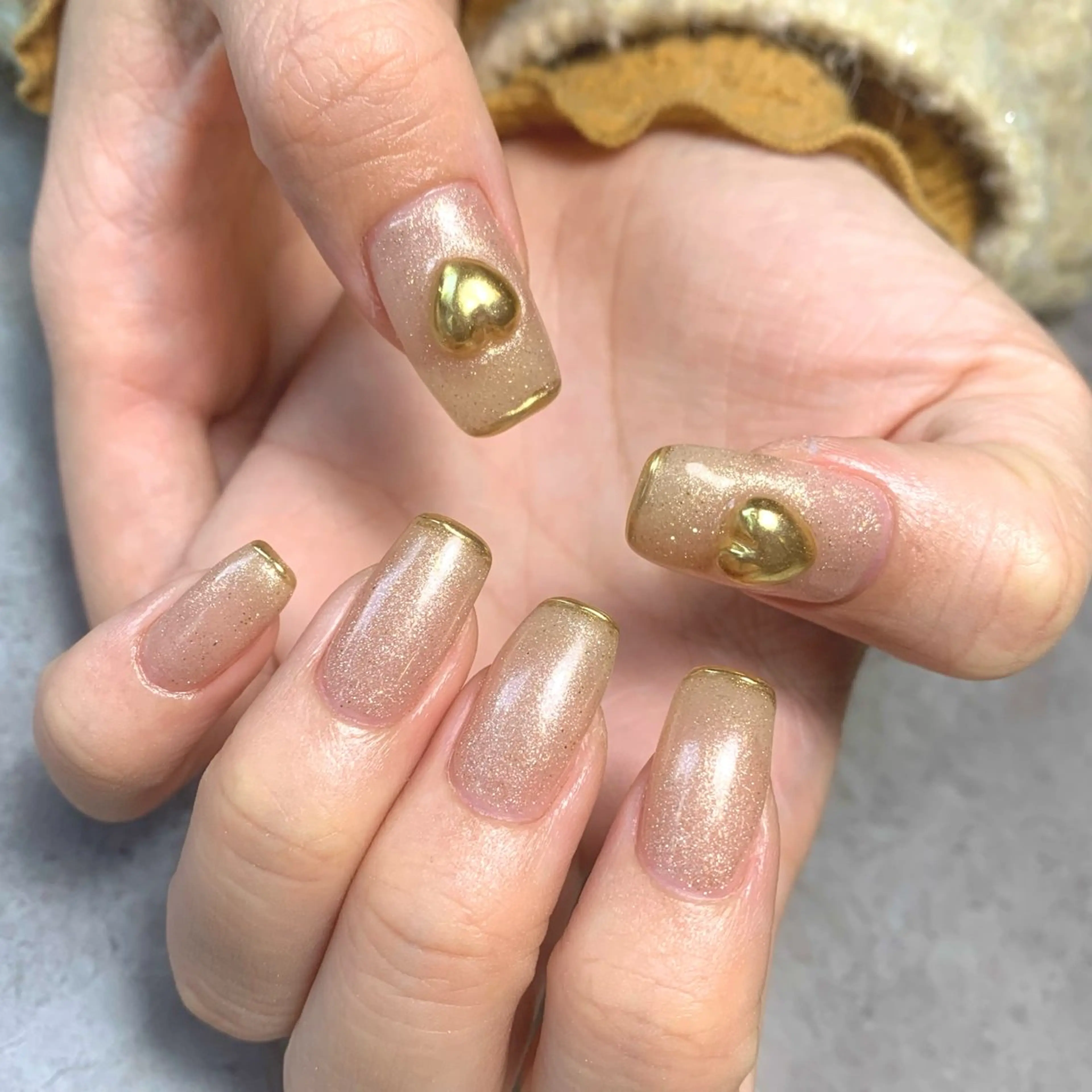 ネイル ハート キラキラネイル ミラーネイル シンプルネイル ハンドネイル Nail Salon Lillion【リリオン】所属・lillion karenのネイルデザイン