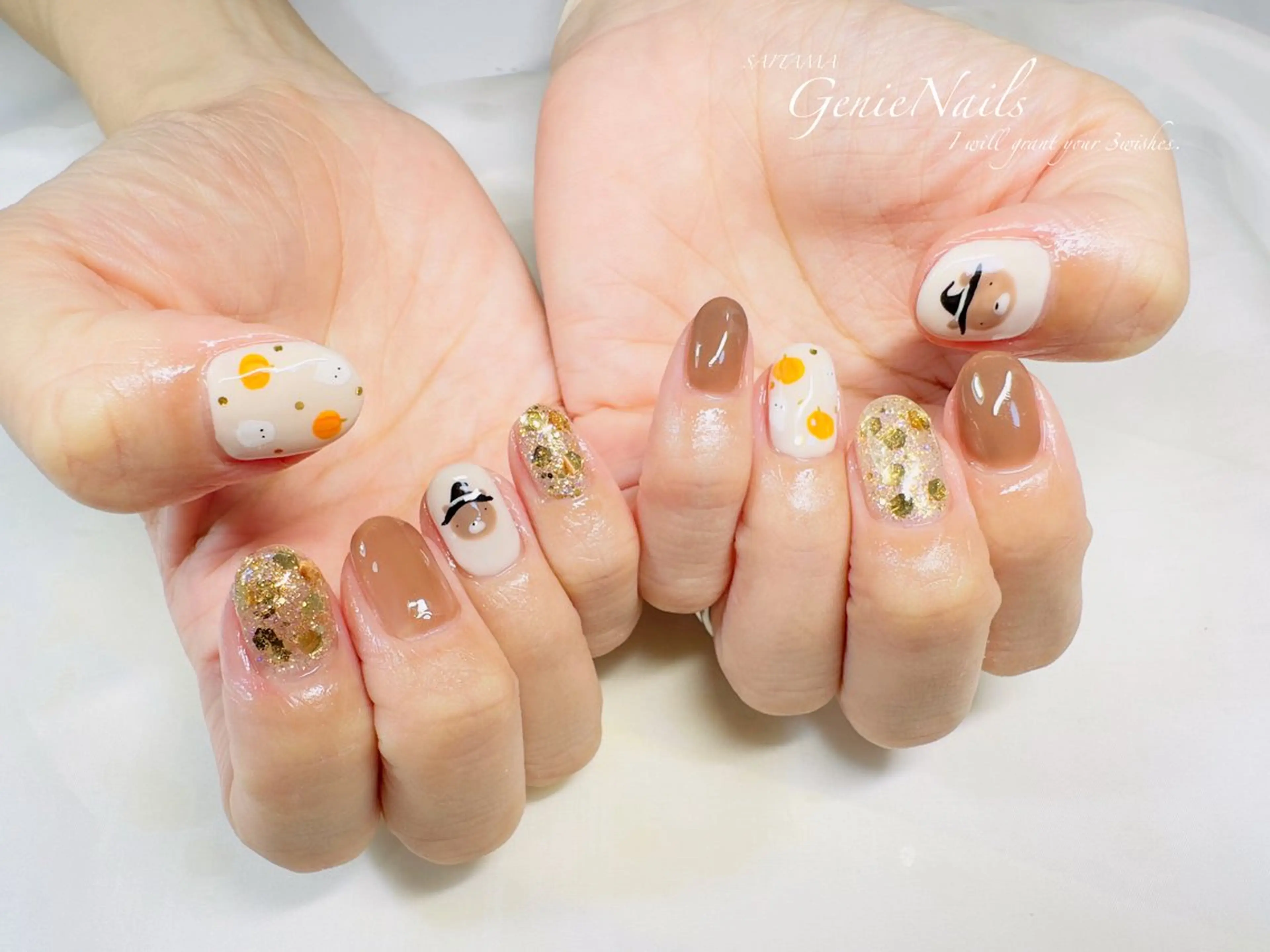 メンズ ネイル ハロウィン アートネイル フットネイル ハロウィン メンズネイル Genie Nailsのネイルデザイン