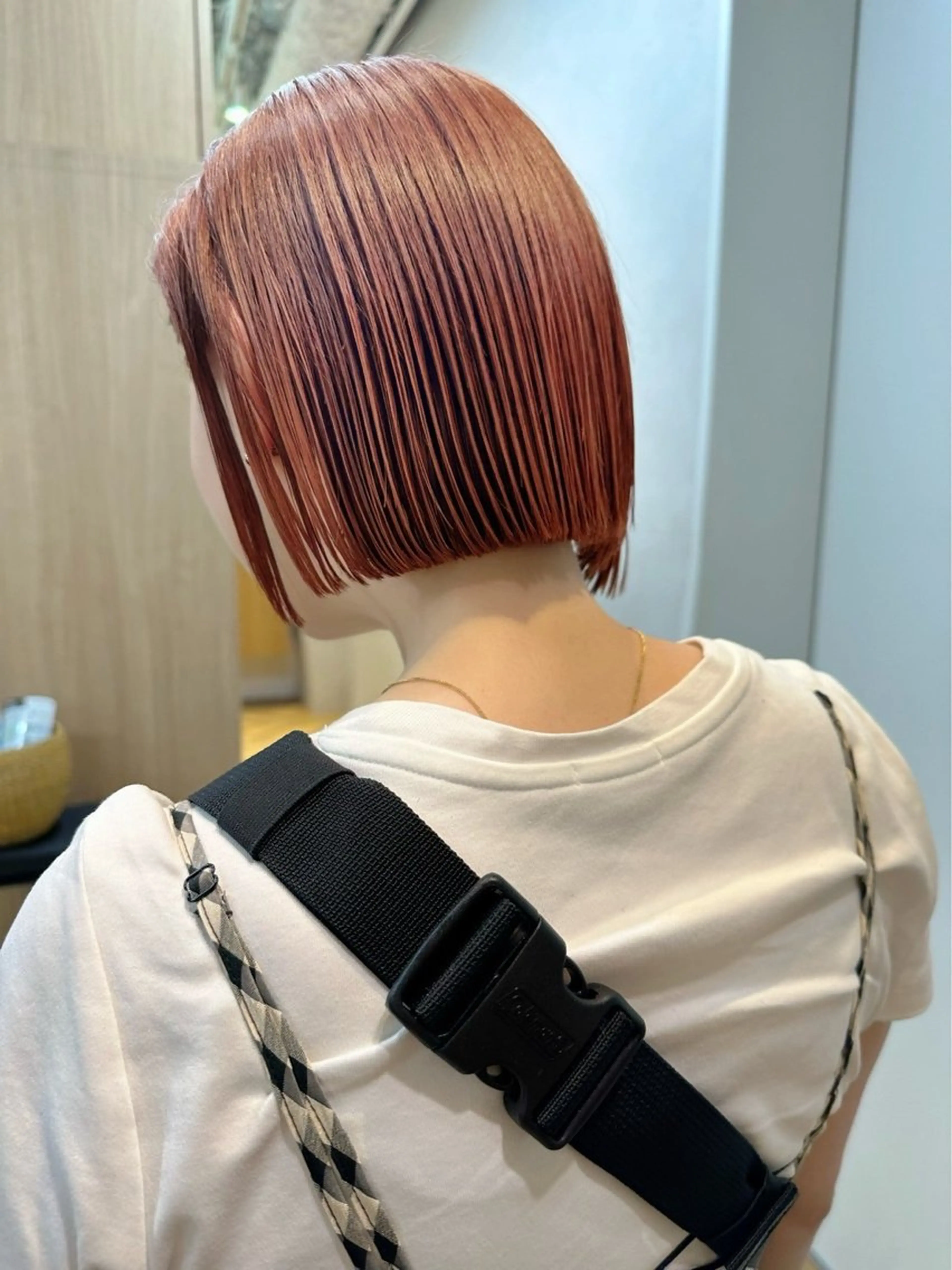 ショート カラー オレンジピンク ボブ カット ヘアカラー トリートメント ❤️アヤカ Wカラー ボブ レイヤー❤️のヘアスタイル