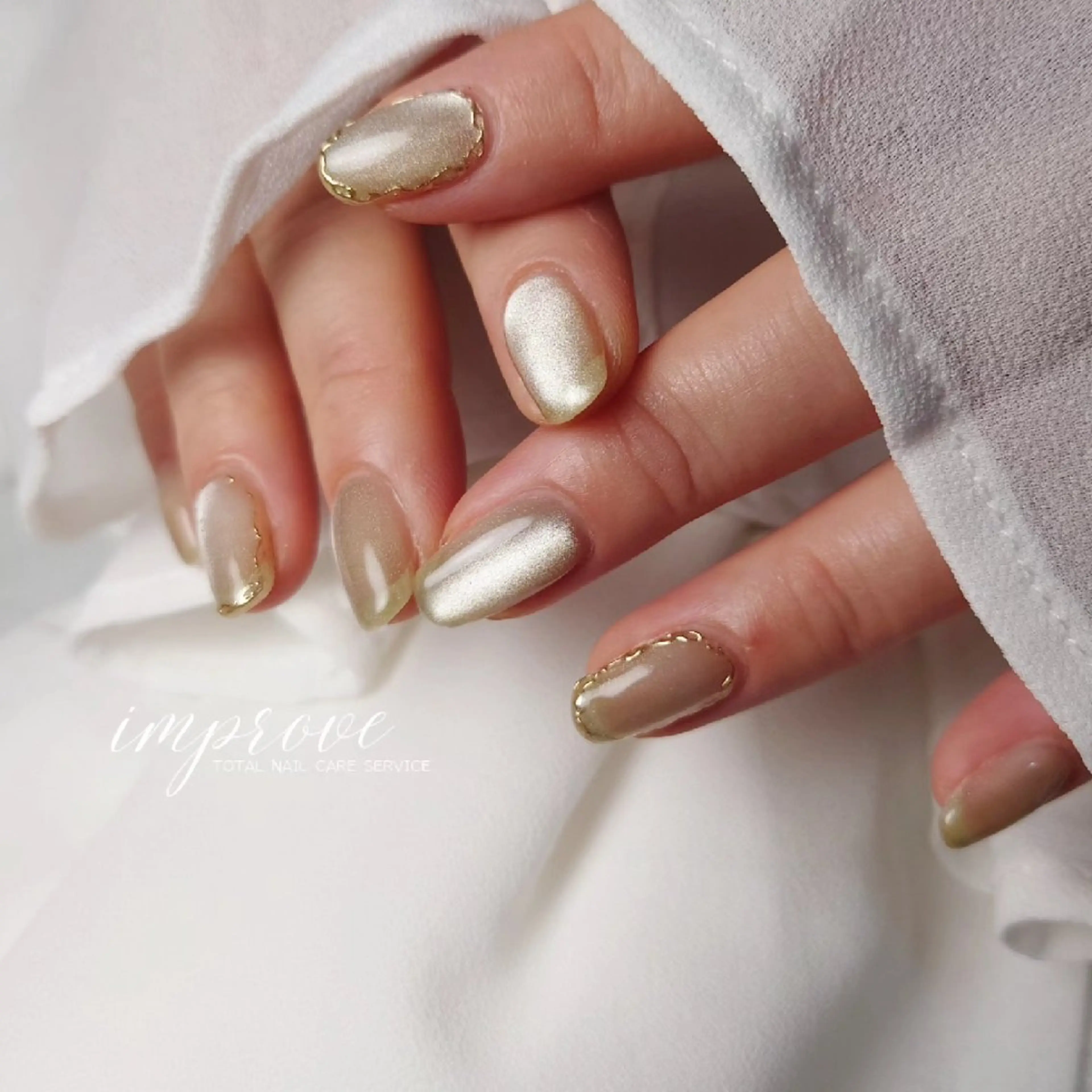 ネイル アートネイル マグネットネイル ミラーネイル improve /mamiのネイルデザイン