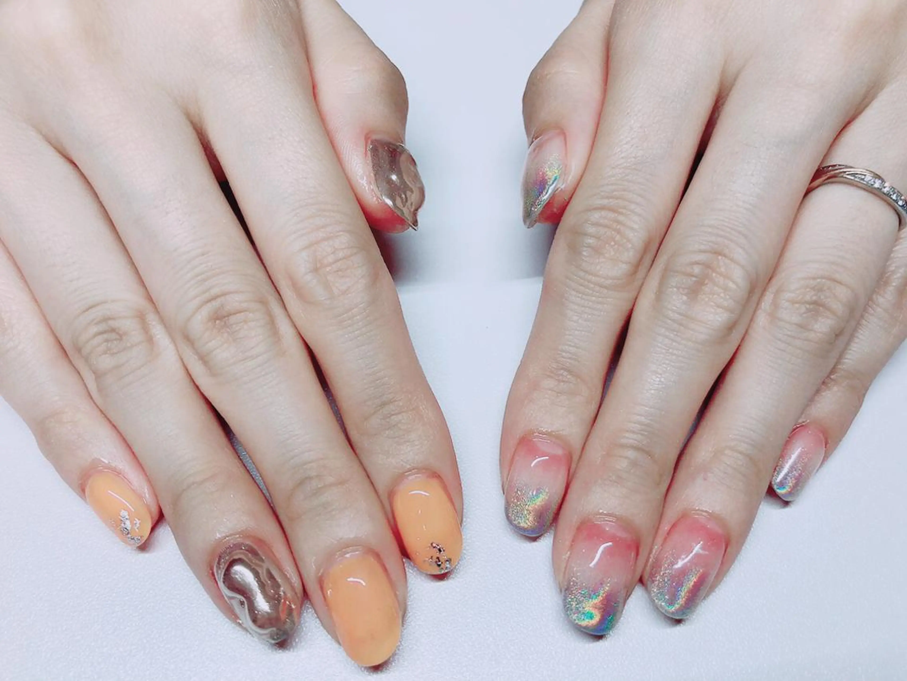 ネイル グラデーション ミラーネイル ハンドネイル フットネイル Nail salon Aby所属・sugo misatoのその他イメージ