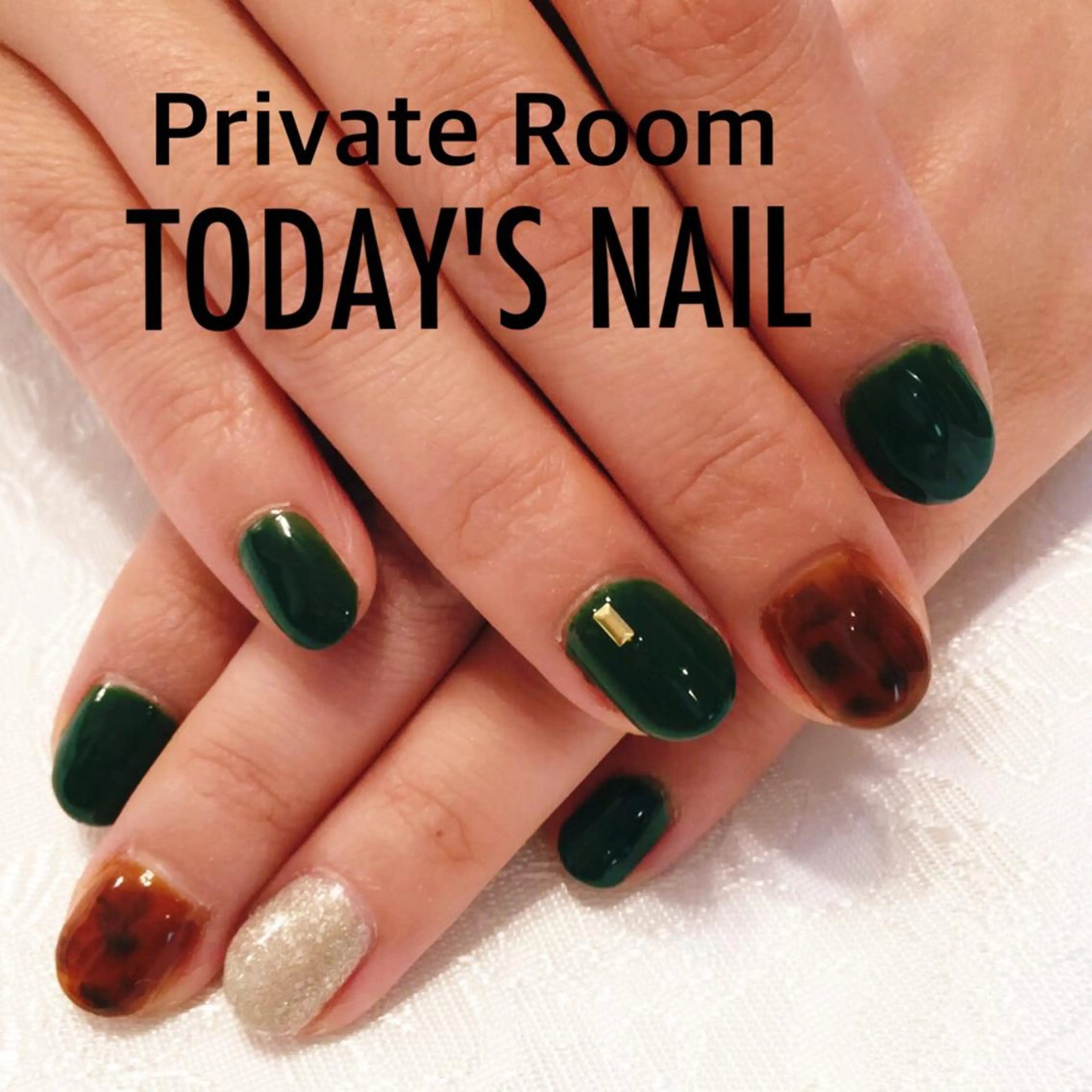 ネイル べっ甲ネイル グリーン Private salon TODAY'S NAIL所属・TODAY'S NAILのネイルデザイン
