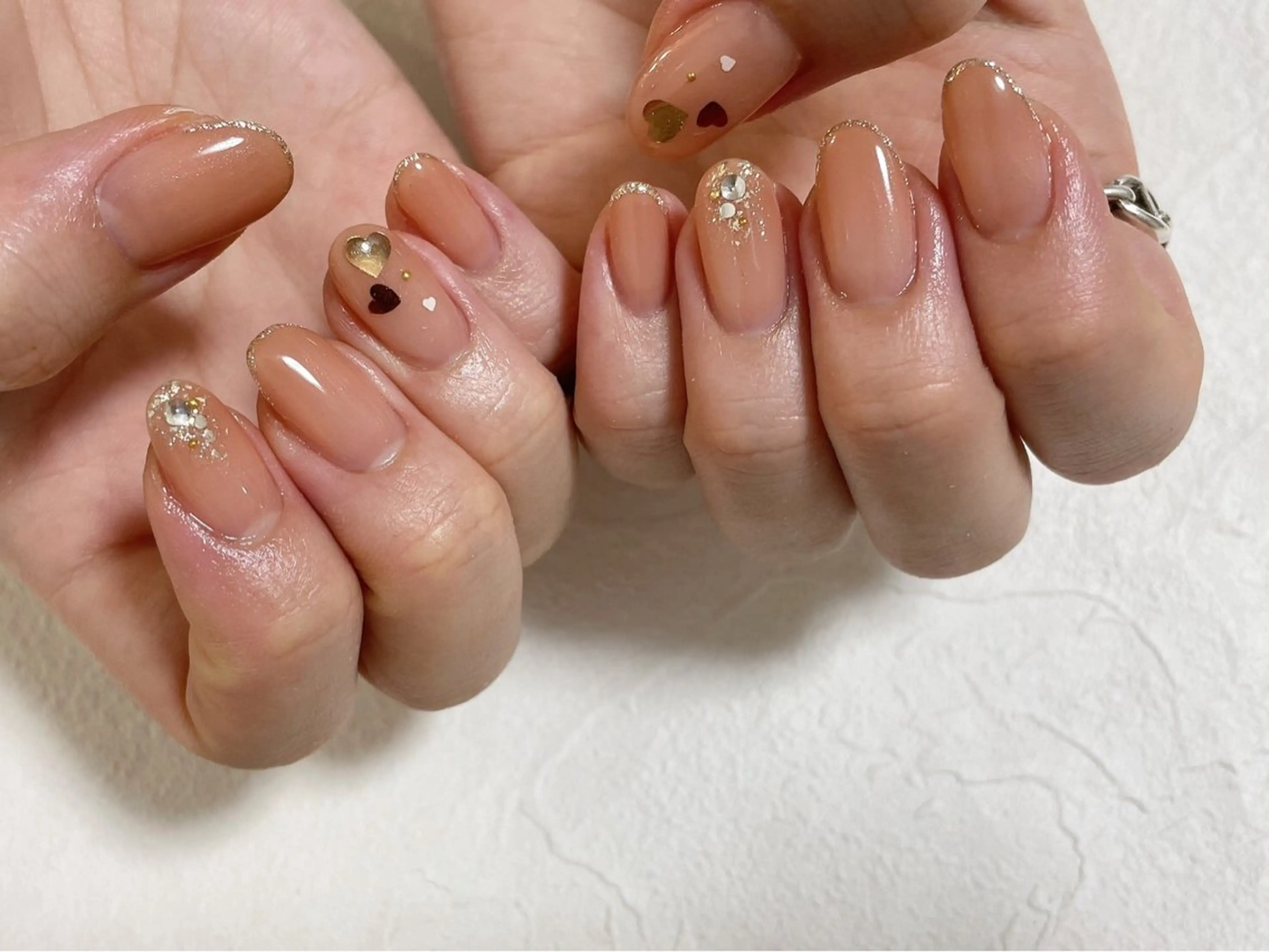 ネイル ジェルネイル ハート マグネットネイル パラジェル バレンタイン kiki nail 二子玉川のネイルデザイン
