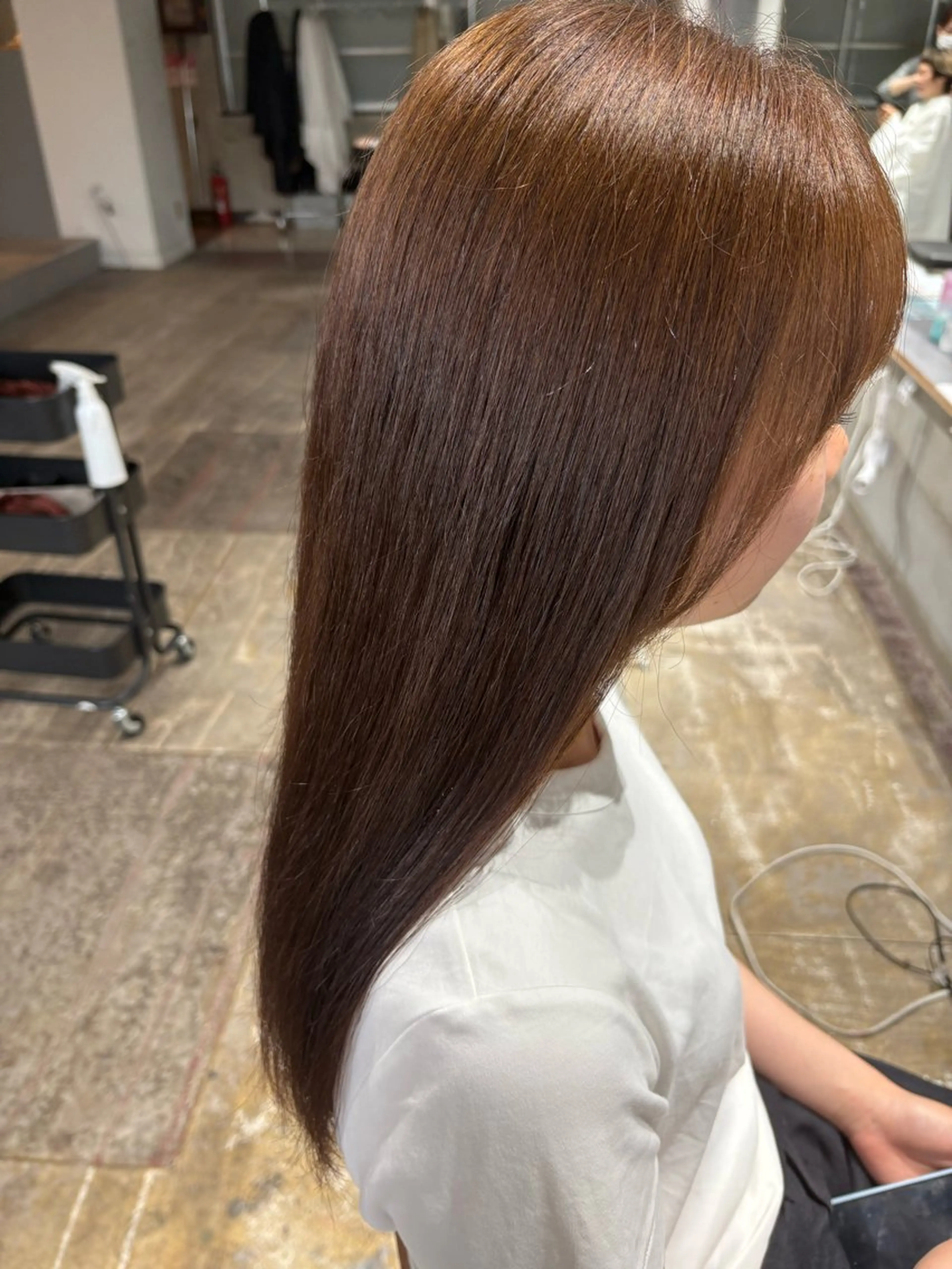 ロング カラー ベージュカラー 透明感カラー カット ヘアカラー 玉置 七海のヘアスタイル