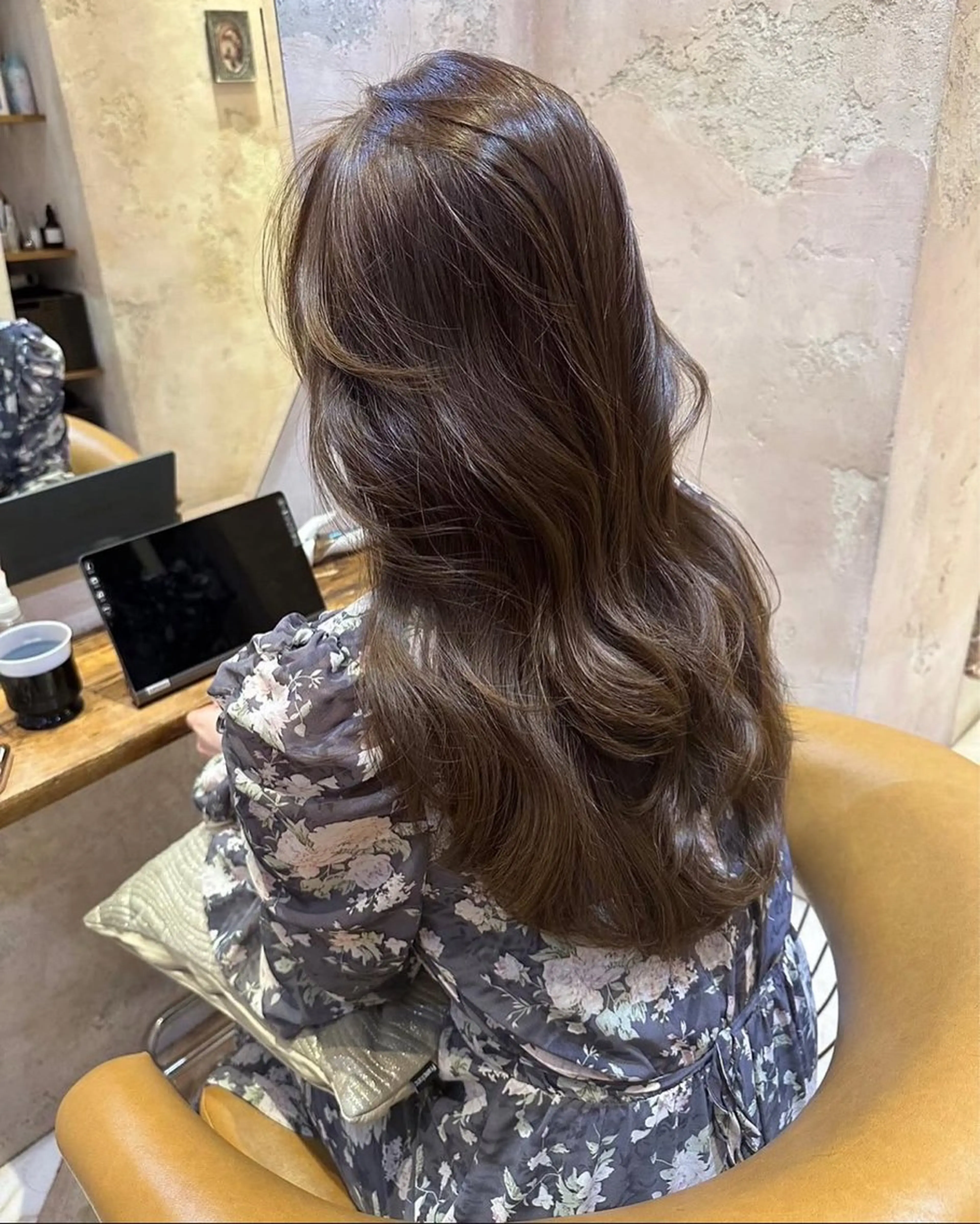 ロング ヘアカラー トリートメント 服部大地/透明感 ワンカラー/髪質改善のヘアスタイル