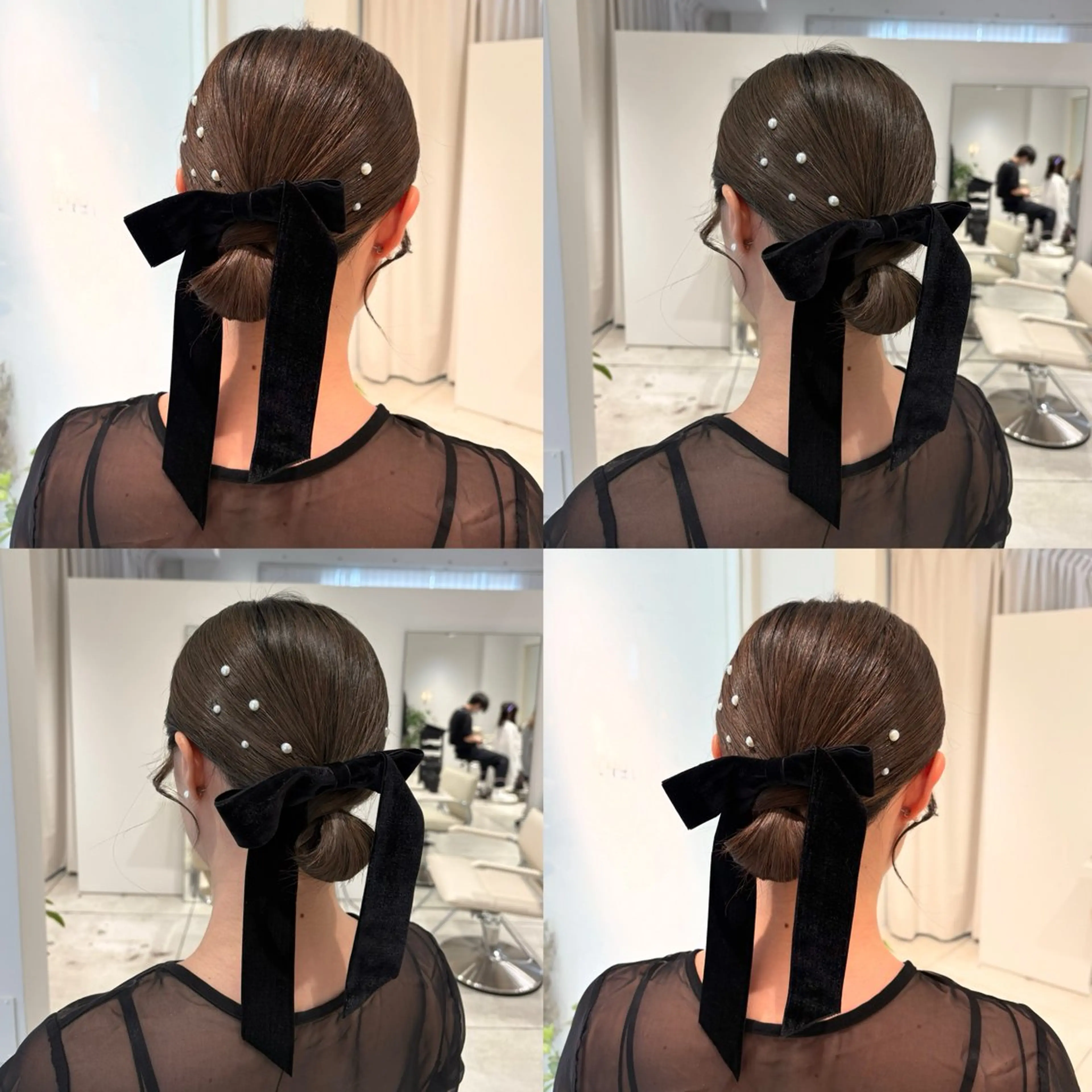 ミディアム カラー お団子ヘア ヘアセット カジュアルを女っぽく 𝗮𝘆𝗮𝗰𝗼のヘアスタイル