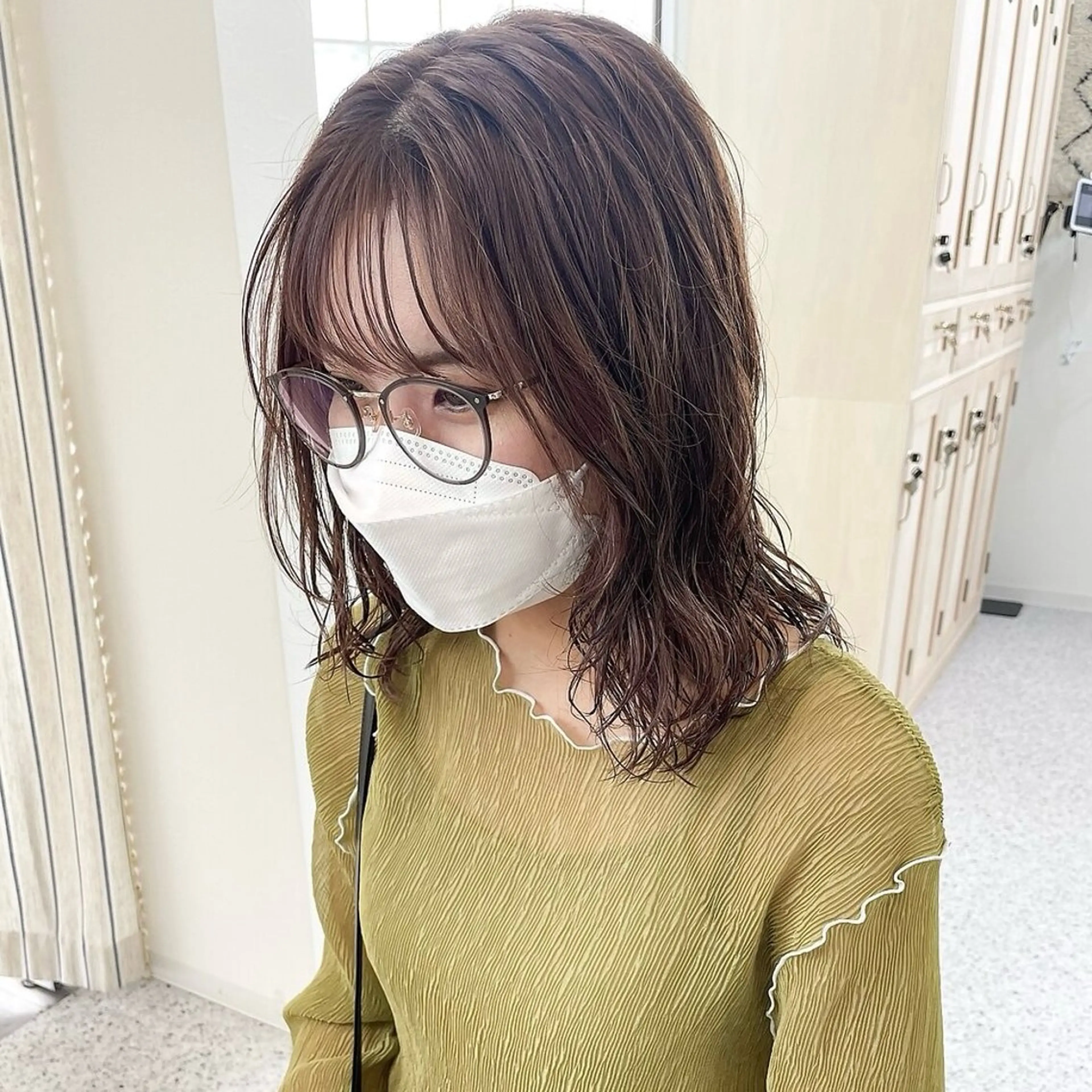 ミディアム パーマ ミディアムパーマ カット パーマ YUKO/ 似合わせ韓国風パーマのヘアスタイル