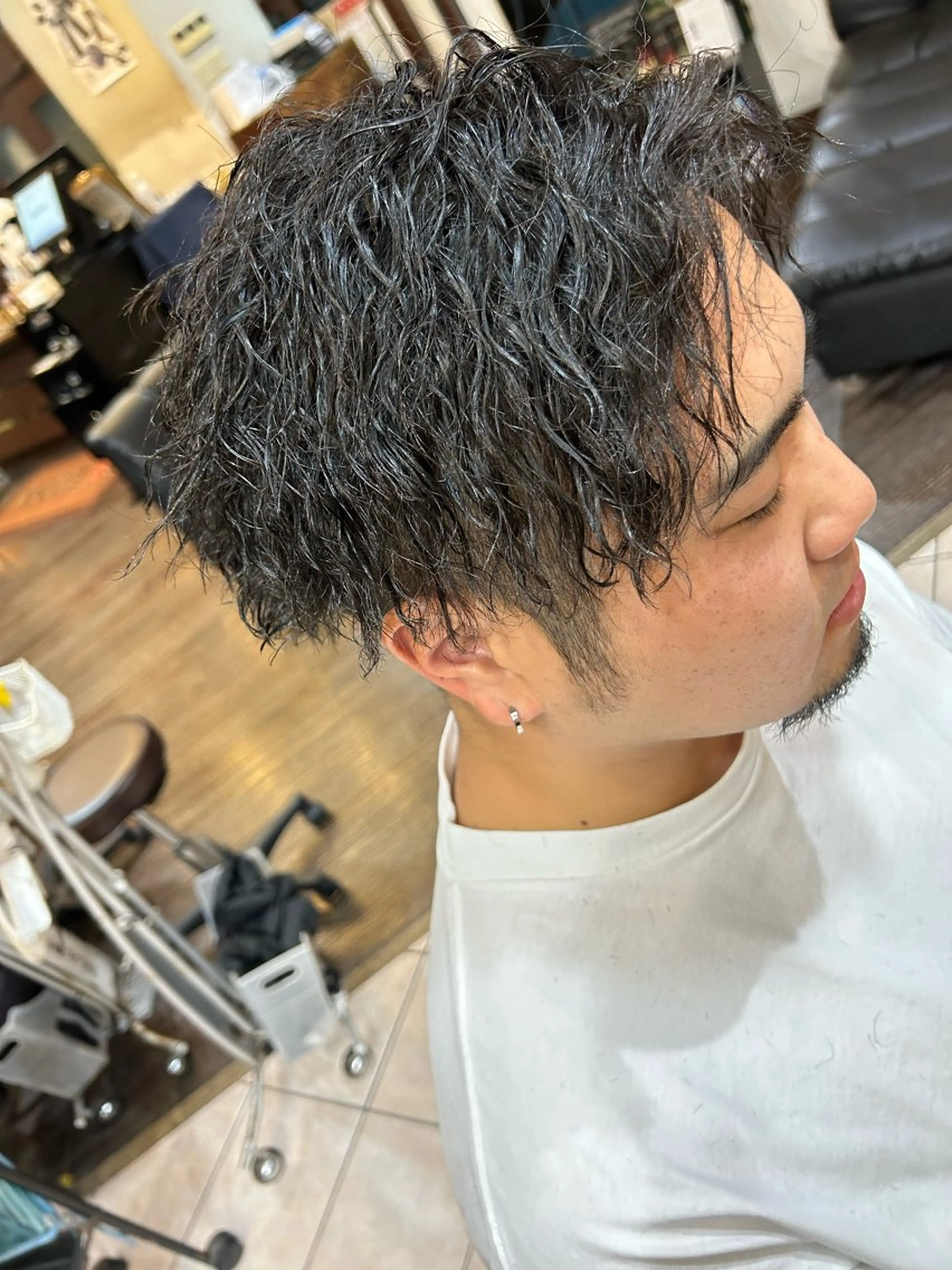 ショート パーマ メンズ 大阪/梅田/シャドウ パーマ/ノボリユウタのヘアスタイル