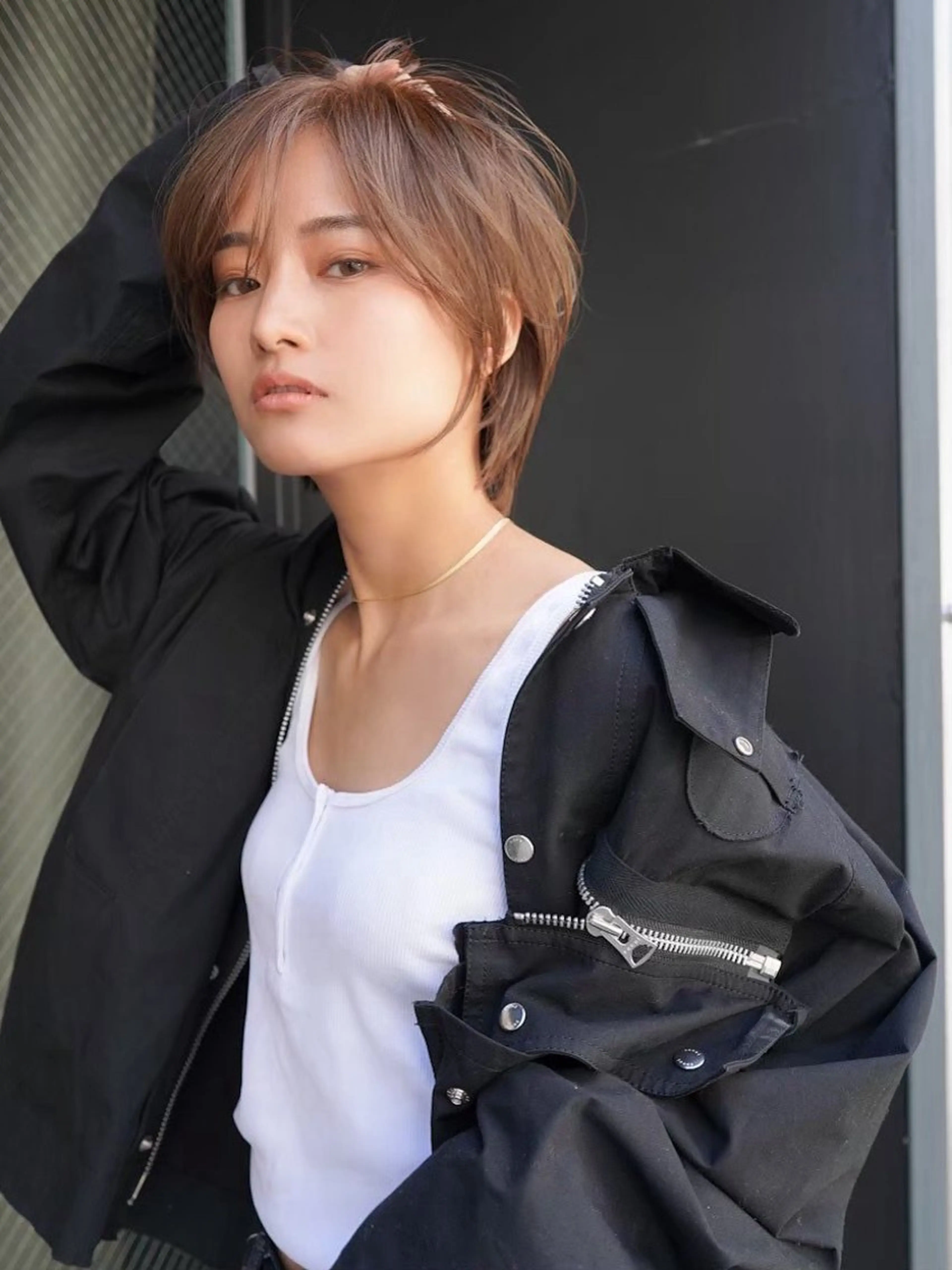 ショート 切りっぱなしボブ/ 小顔ボブNANAのヘアスタイル