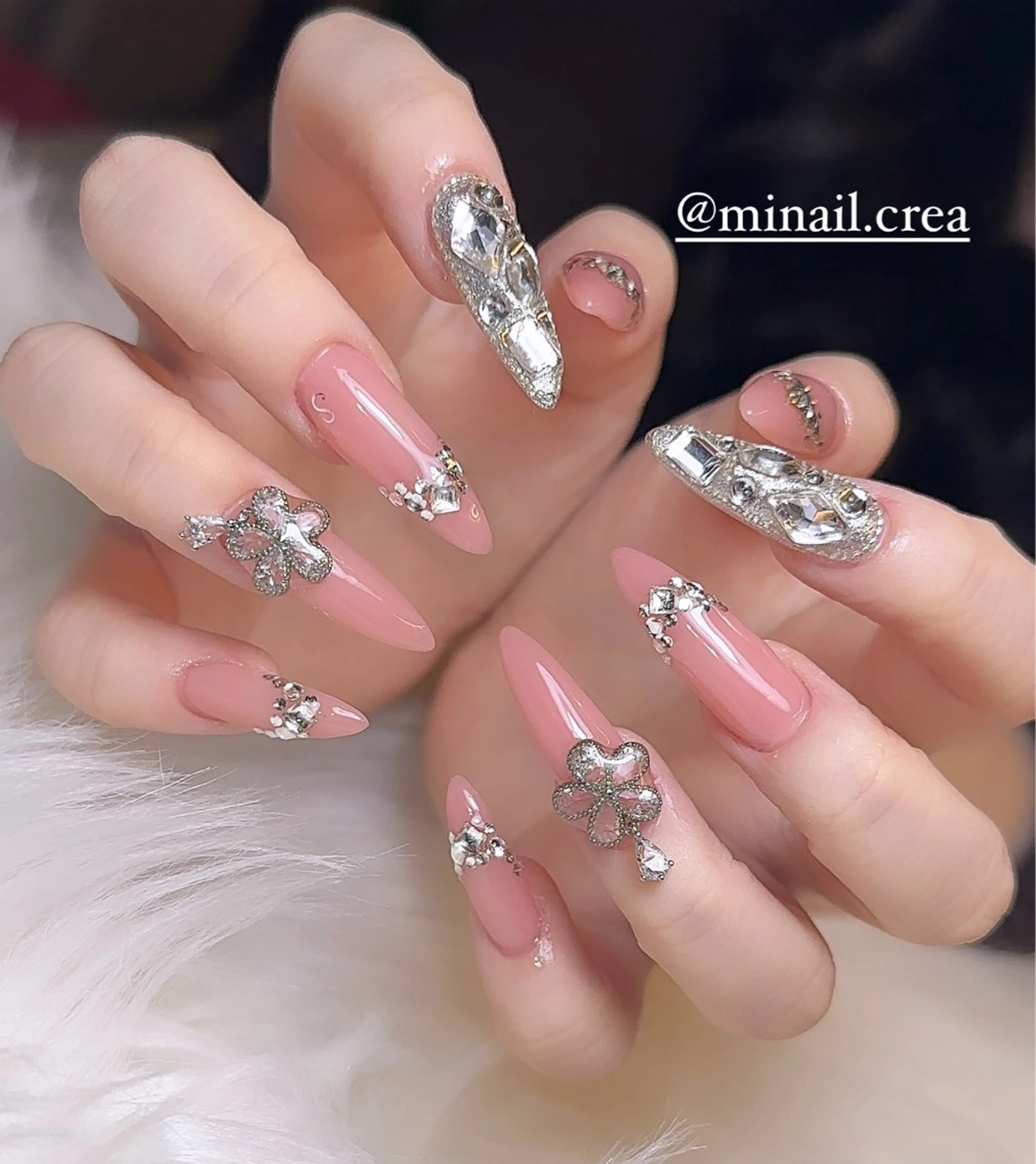 ネイル 長さ出し ジェルネイル キラキラネイル ロングネイル ワンカラーネイル ハンドネイル CRéA　-private nailsalon-所属・CReA nailのネイルデザイン