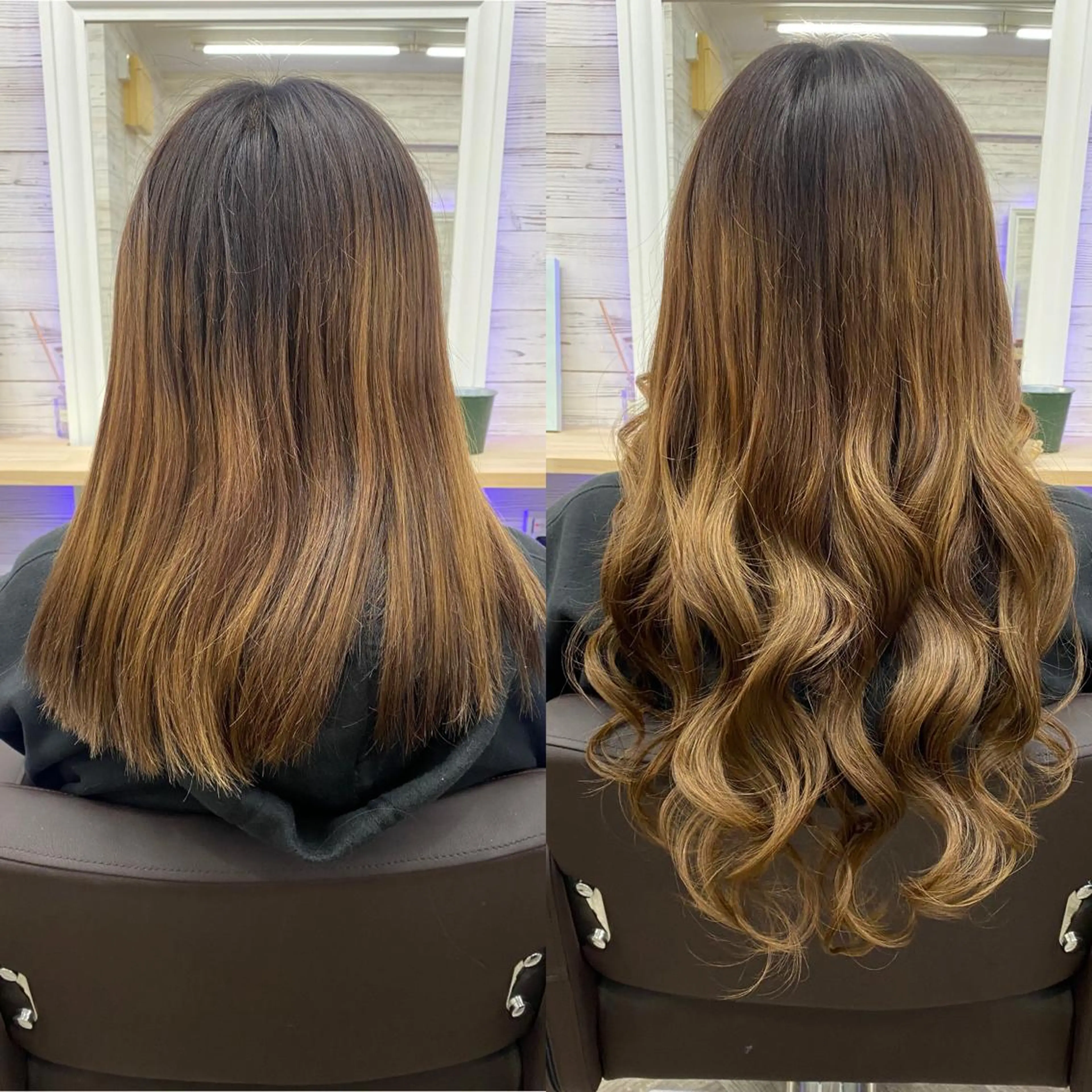 ロング カラー ヘアアレンジ アイブロウ ショートボブ 編み込みエクステ シールエクステ バレイヤージュ ベージュカラー LAVENDIA 初音のエステ・リラクイメージ