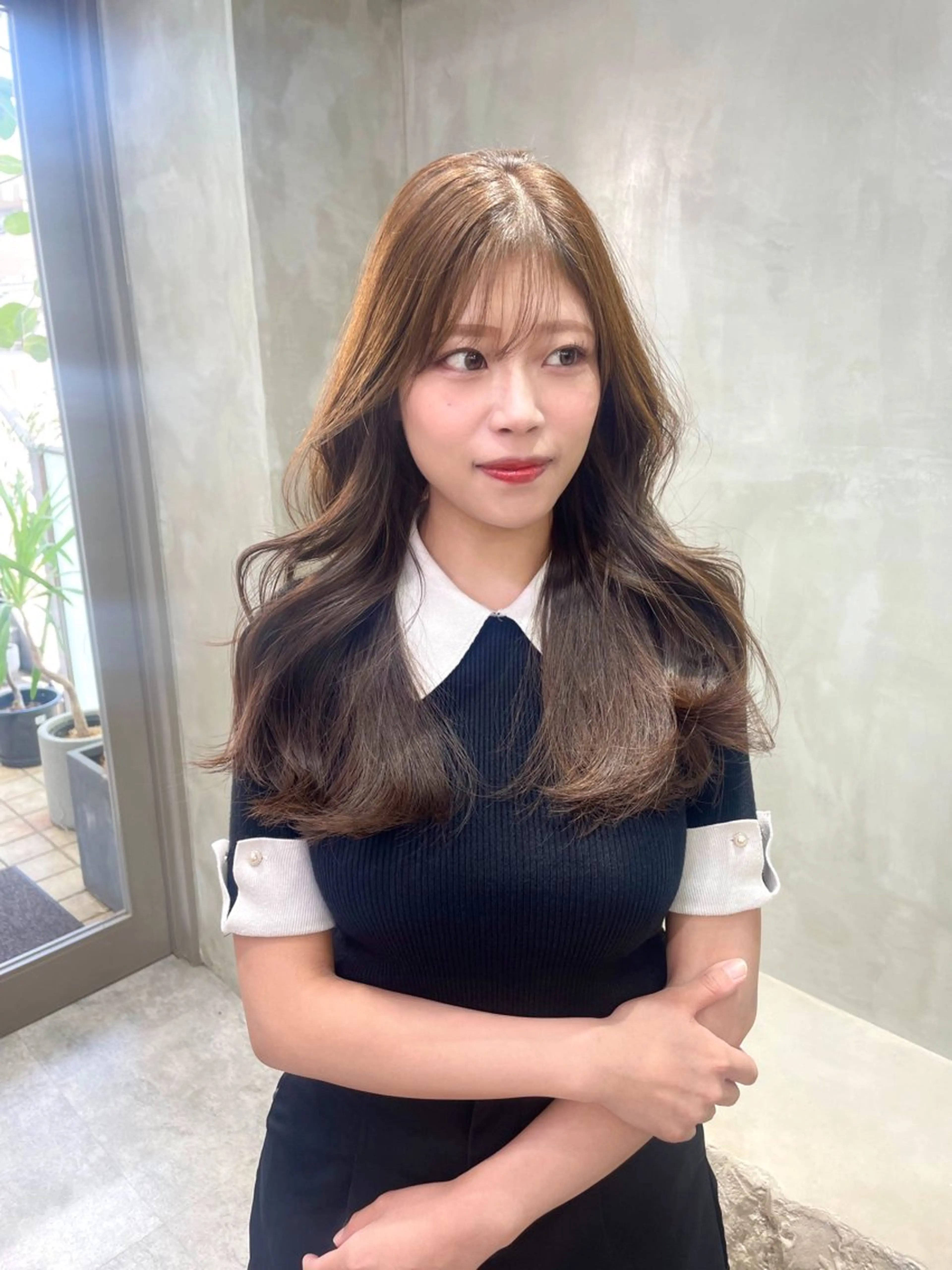 セミロング カラー ベージュカラー ブリーチ ブリーチなしカラー オリーブカラー レイヤーカット カット ヘアカラー トリートメント the path shogo🌻のヘアスタイル