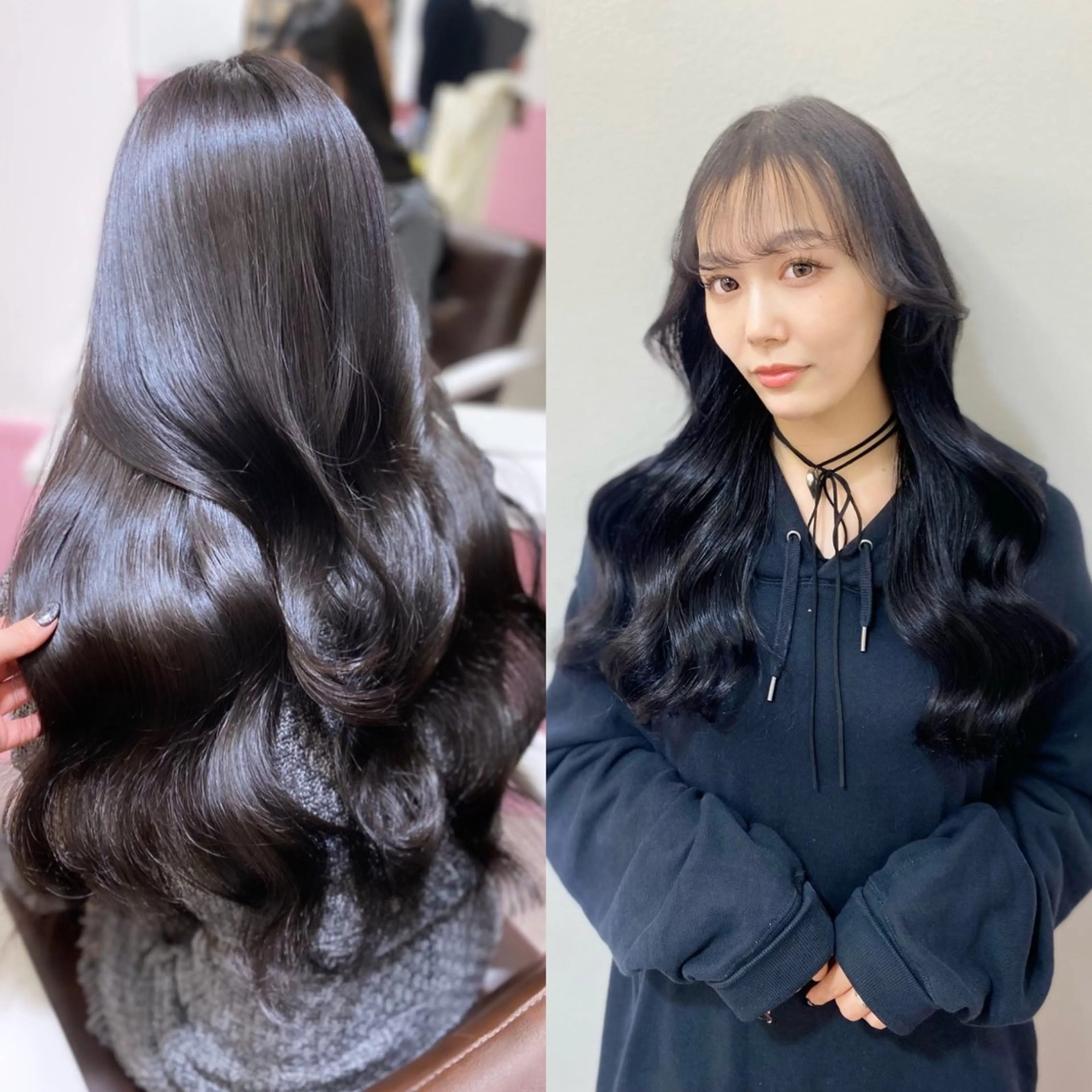 ロング カット ヘアカラー トリートメント 髪質改善韓国レイヤー SHIORI🦋のヘアスタイル