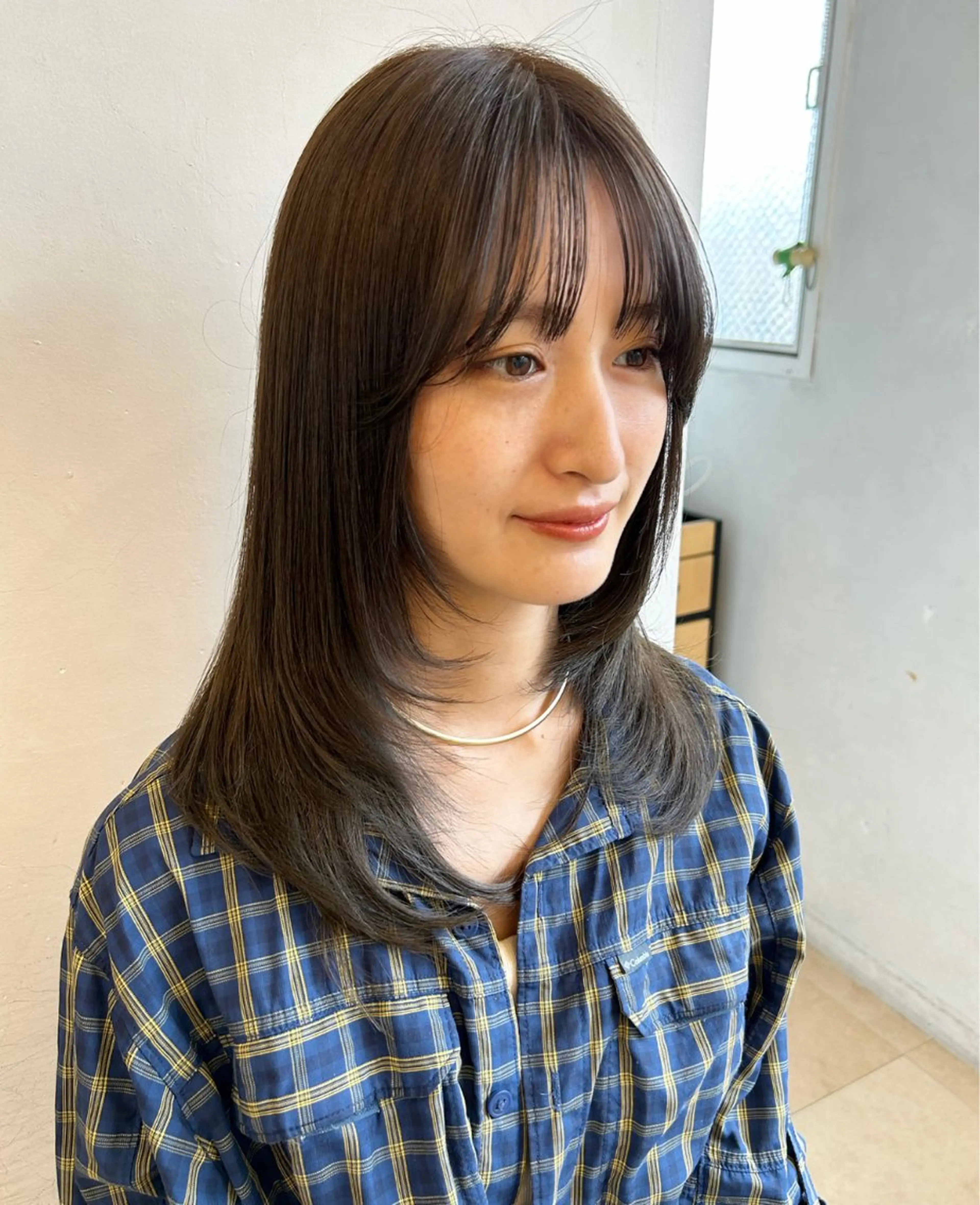 セミロング カット ヘアカラー ゆうき あすかのヘアスタイル