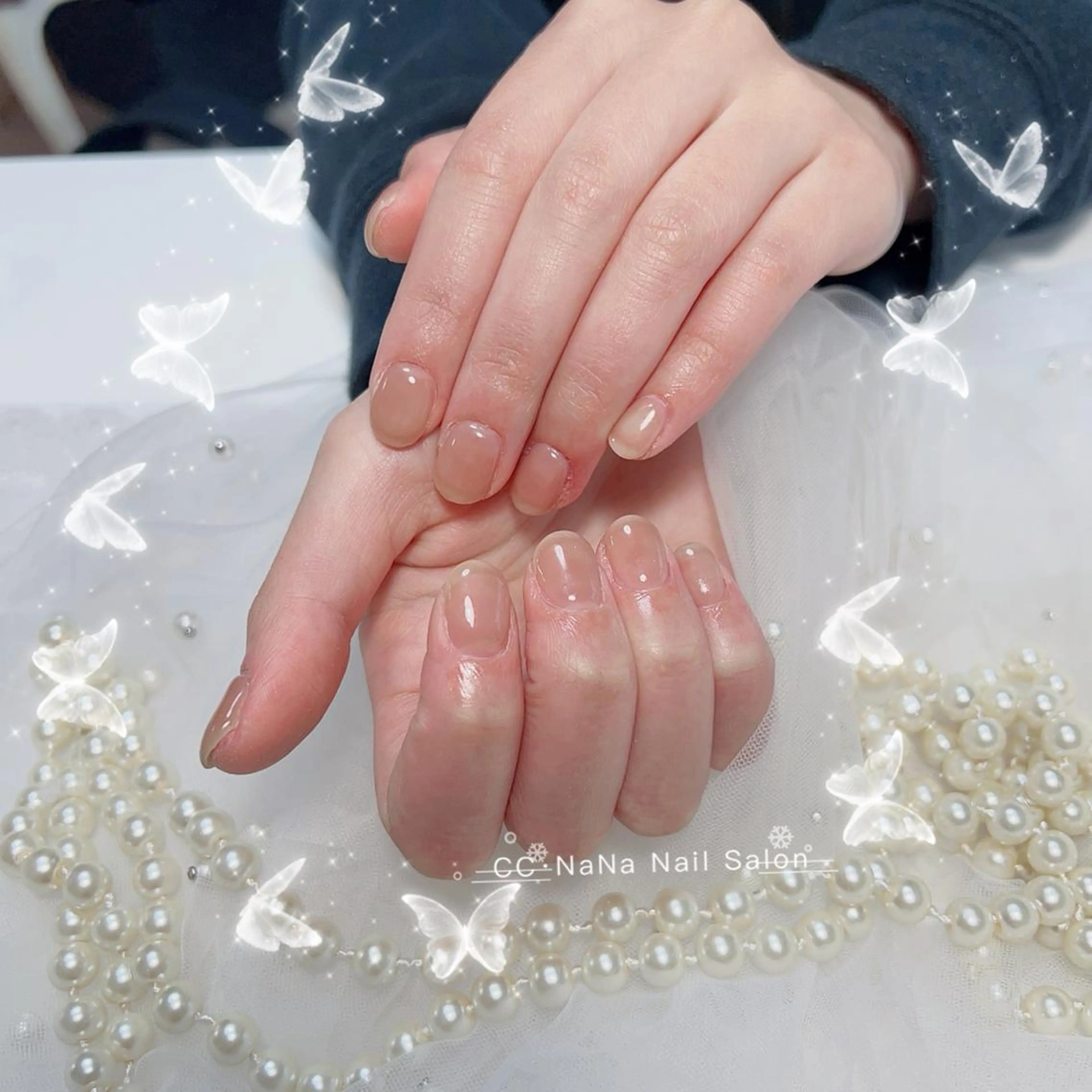 ネイル チークネイル フラッシュネイル ハート キラキラネイル 韓国ネイル 💎CC・NaNa 韓国風ネイル🌙のネイルデザイン