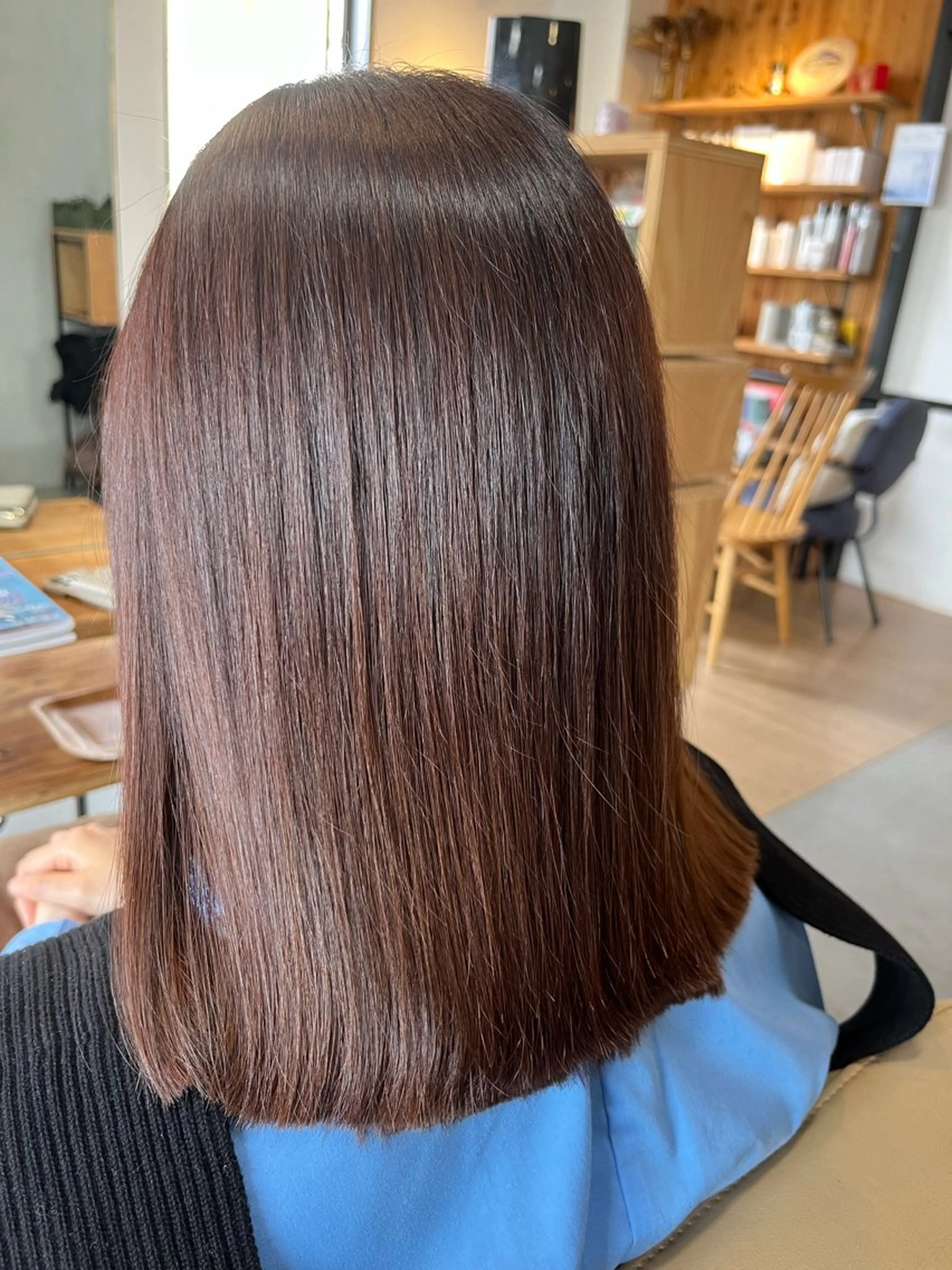 ミディアム ピンクブラウン カット ヘアカラー トリートメント JUNO所属・阪神西宮★JUNO 川﨑温子のヘアスタイル