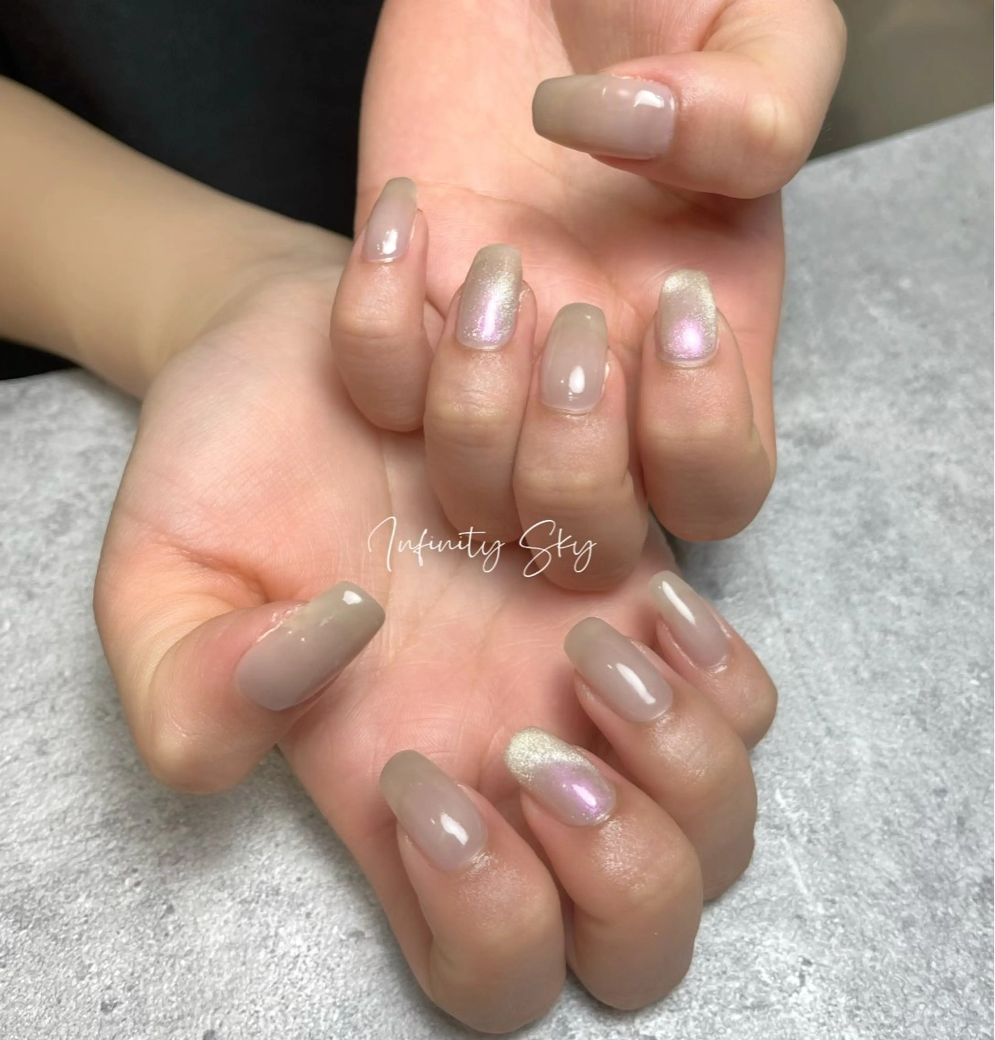 ネイル マグネットネイル ワンカラーネイル ハンドネイル infinity skyのネイルデザイン