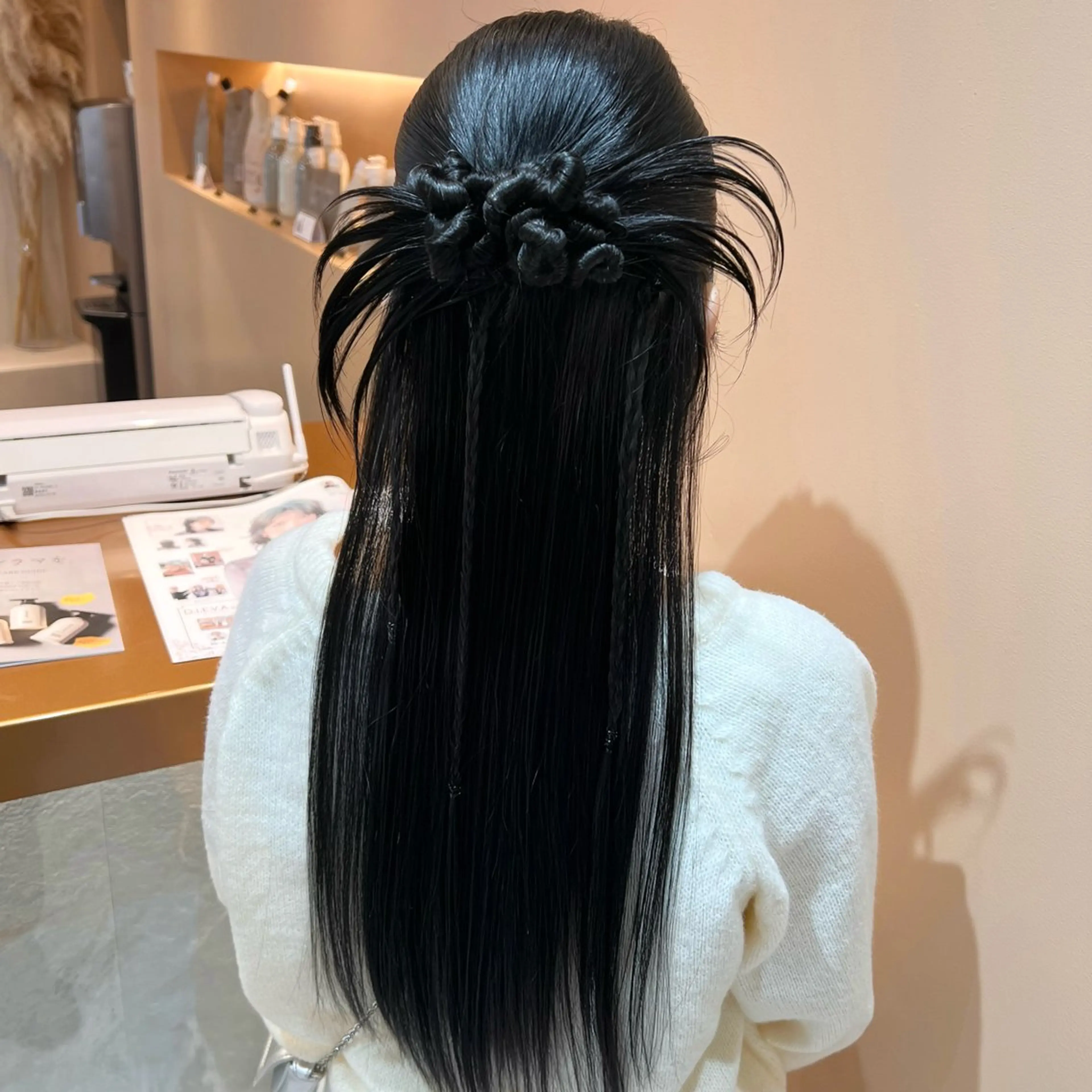 ロング ヘアアレンジ ハーフアップ ヘアセット ✨カチモリ✨レイヤー 韓国ヘア🇰🇷ゆいのヘアスタイル